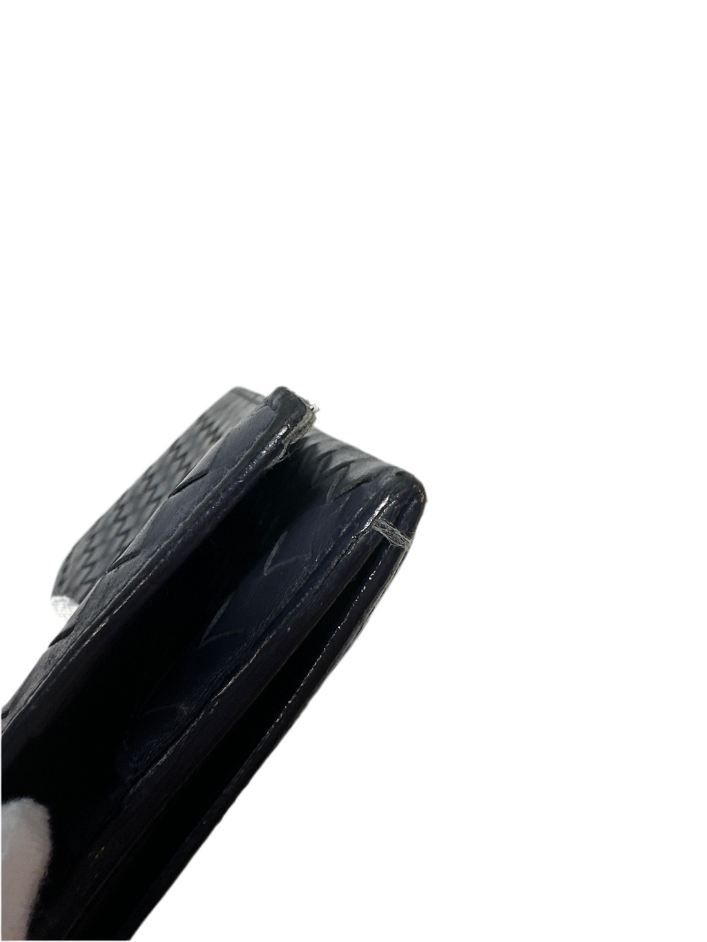 Bottega Veneta Woven Leather Clutch Wallet Navy