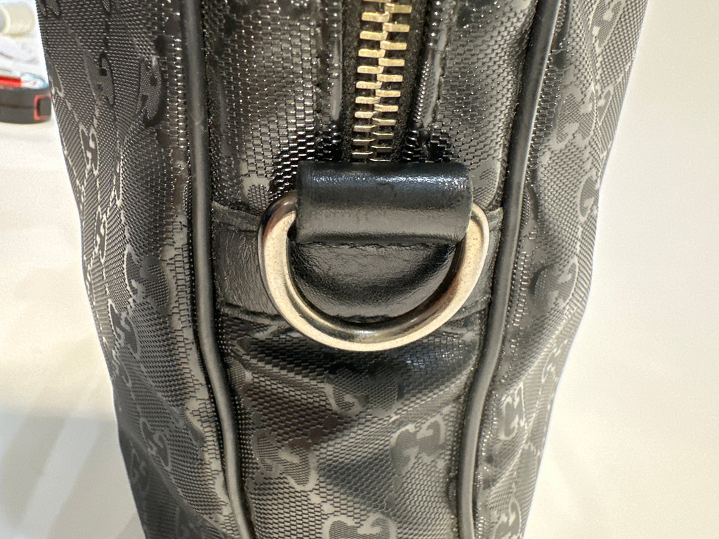 Gucci Embossed GG Briefcase Black PVC business Laptop bag