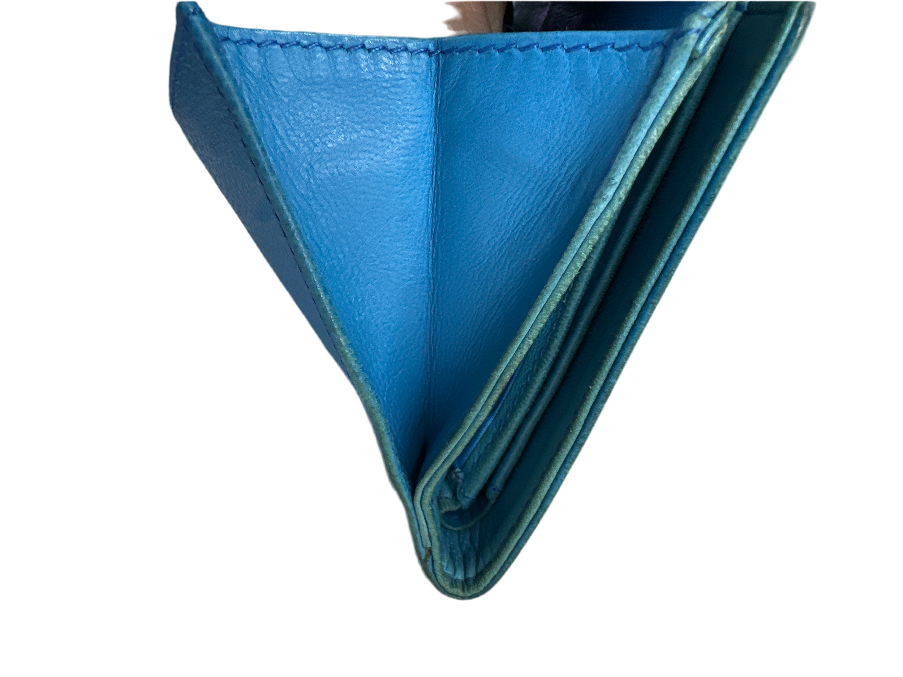 Vintage CHANEL Caviar Blue Card Holder Wallet