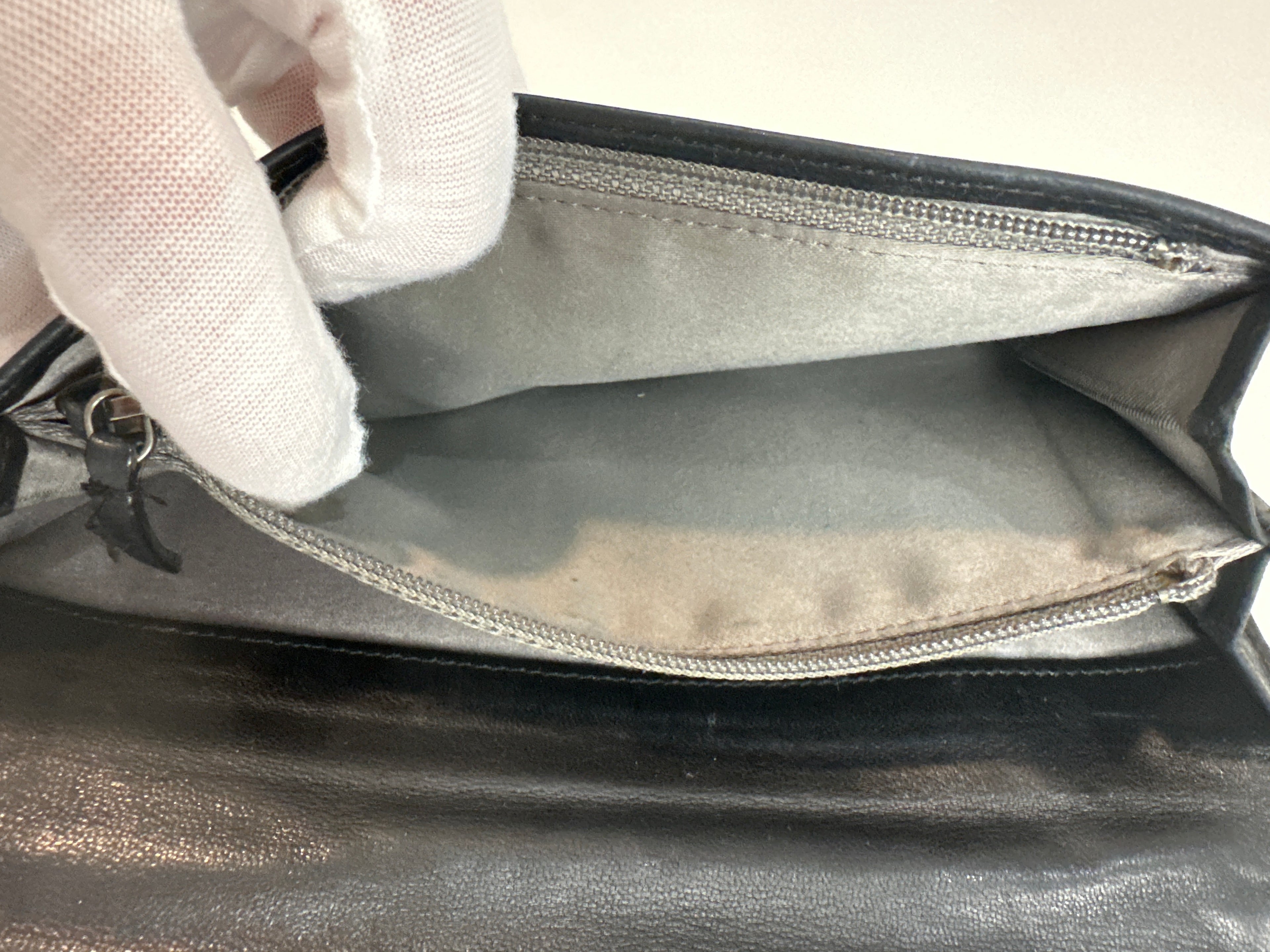 CHANEL Camellia CC Logo Lambskin Leather Zip Around Long Wallet black