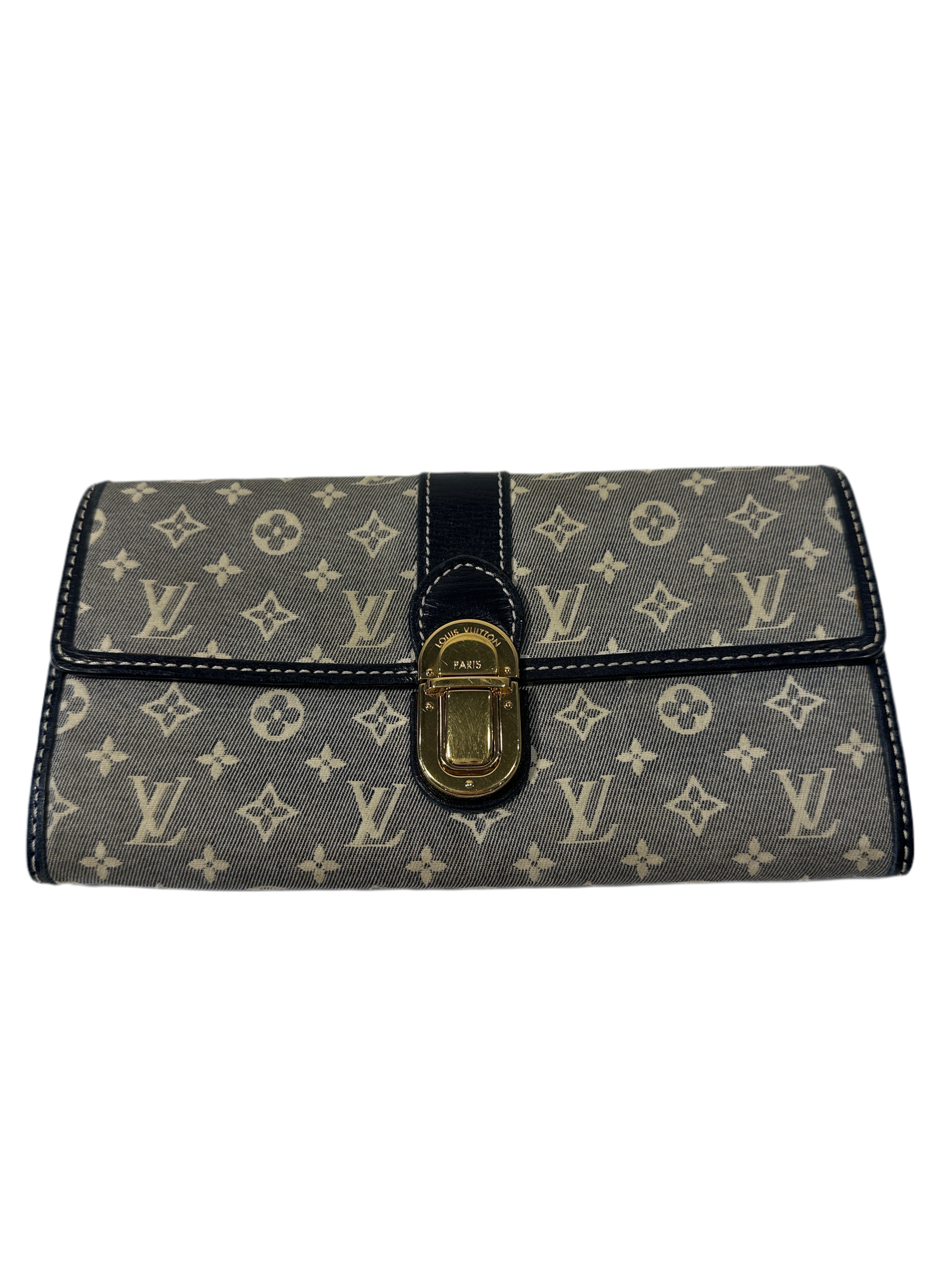 Louis Vuitton Encre Monogram Idylle Canvas and Leather Sarah Wallet with Box and Dust Bag