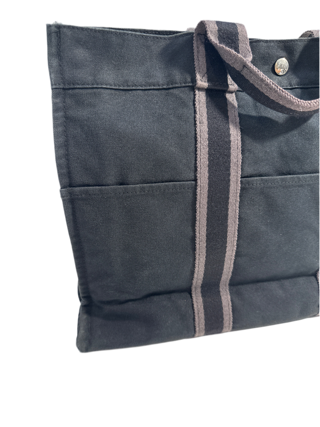HERMES Canvas Black & Gray Tote