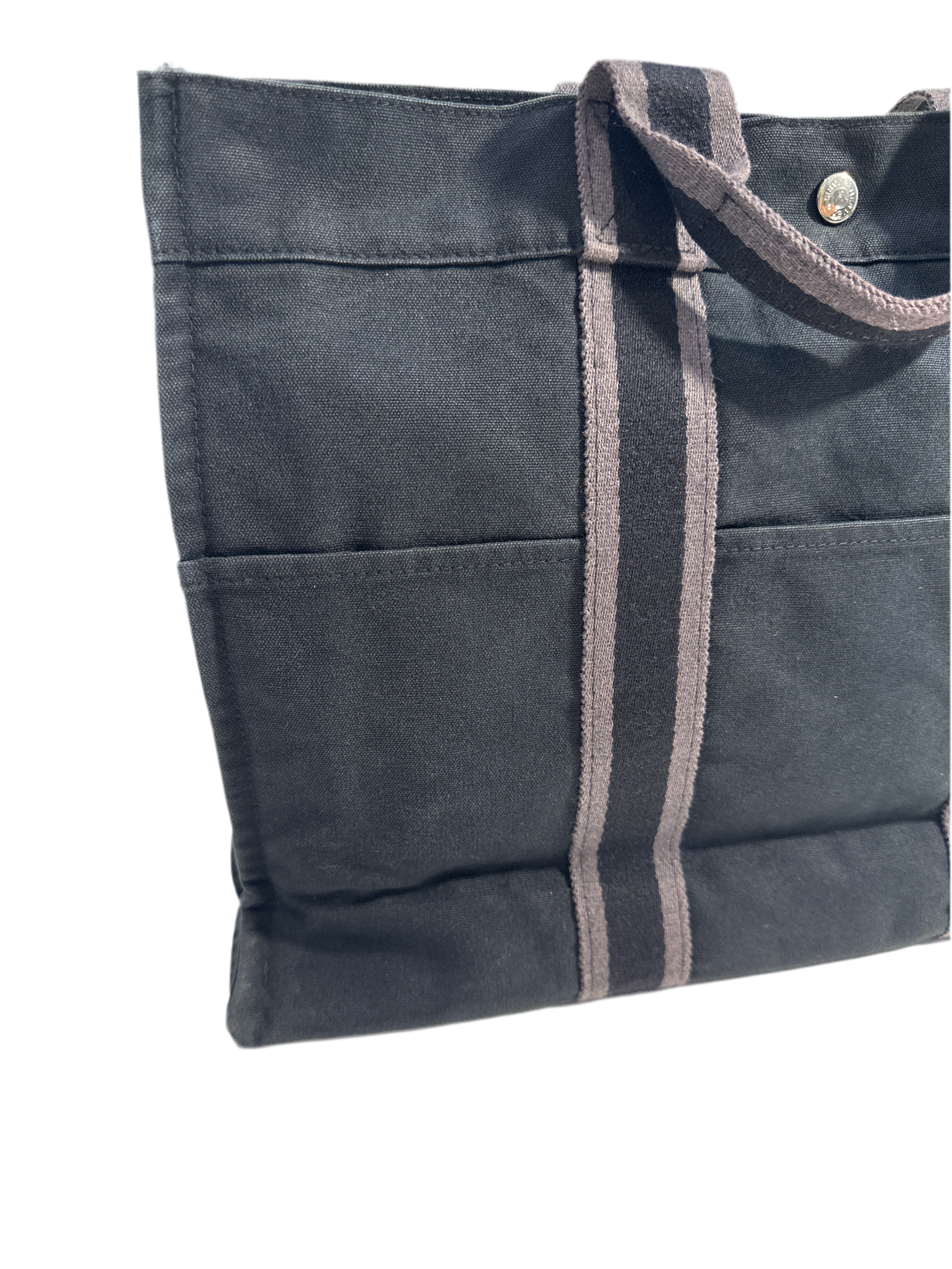 HERMES Canvas Black & Gray Tote