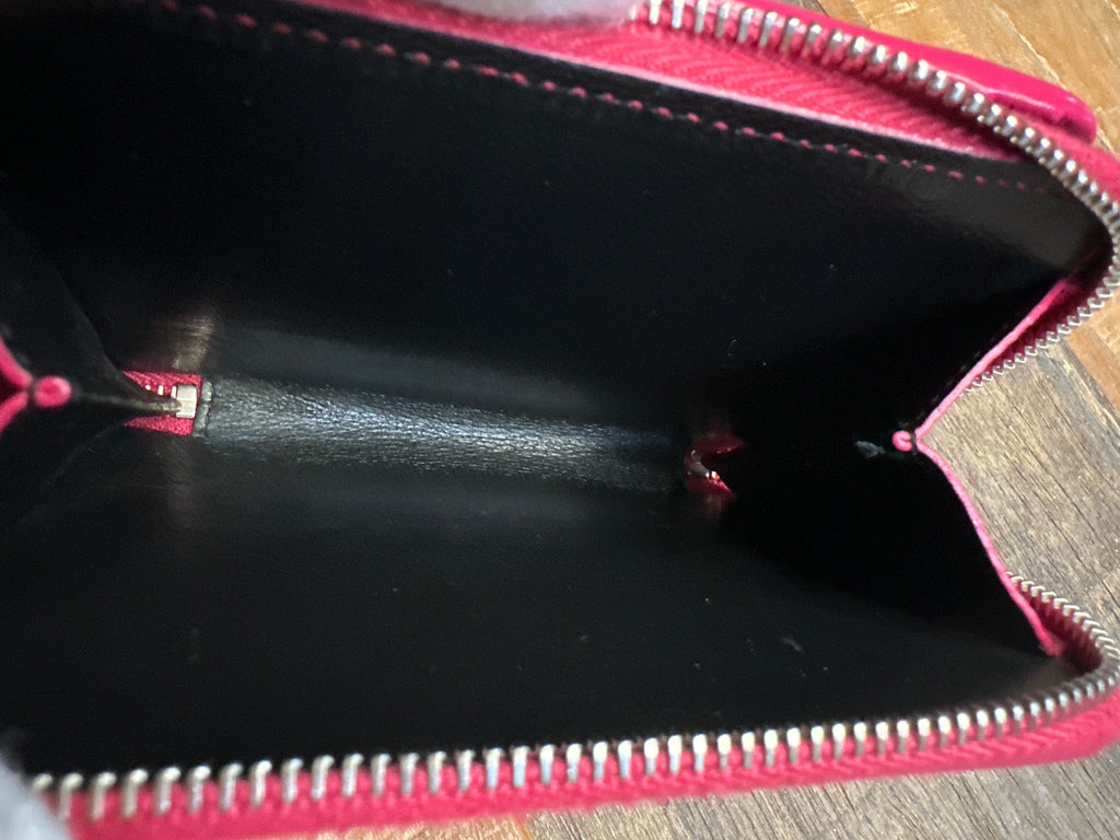 Saint Laurent YSL Round Bi-fold Wallet Pink Leather Women's SAINT LAURENT