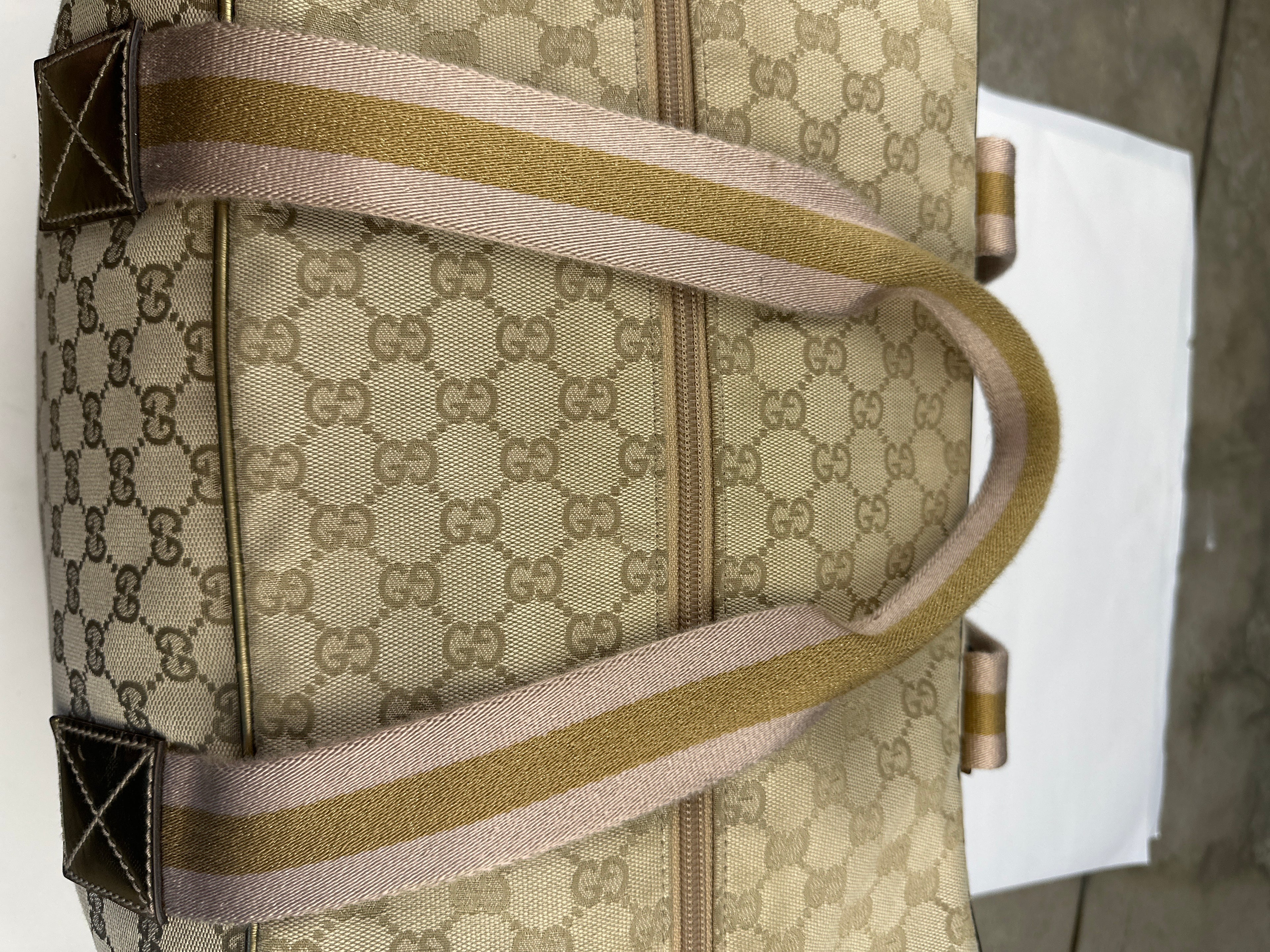 Gucci GG Canvas Web Duffle Bag