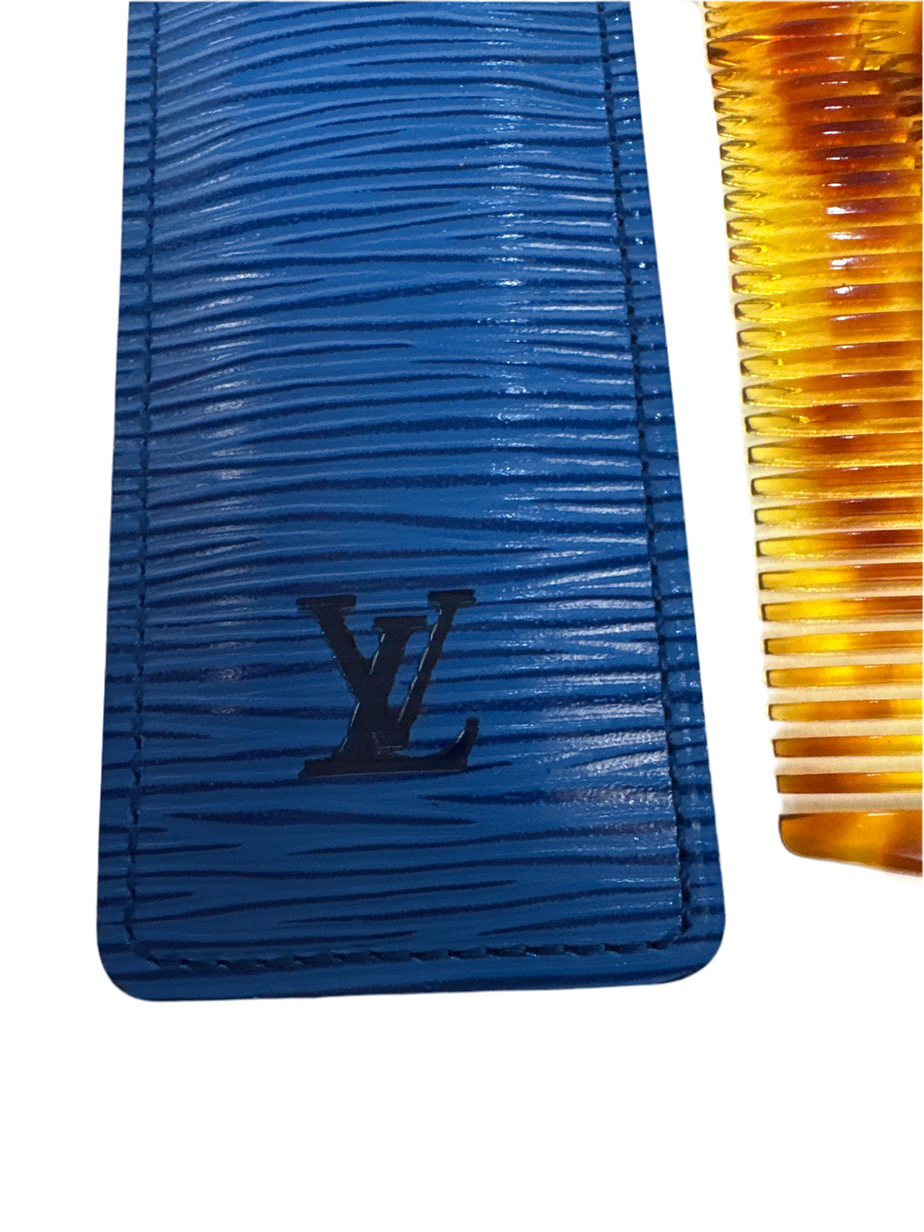 Rare Vintage Louis Vuitton Epi Blue Leather Comb Case 1990