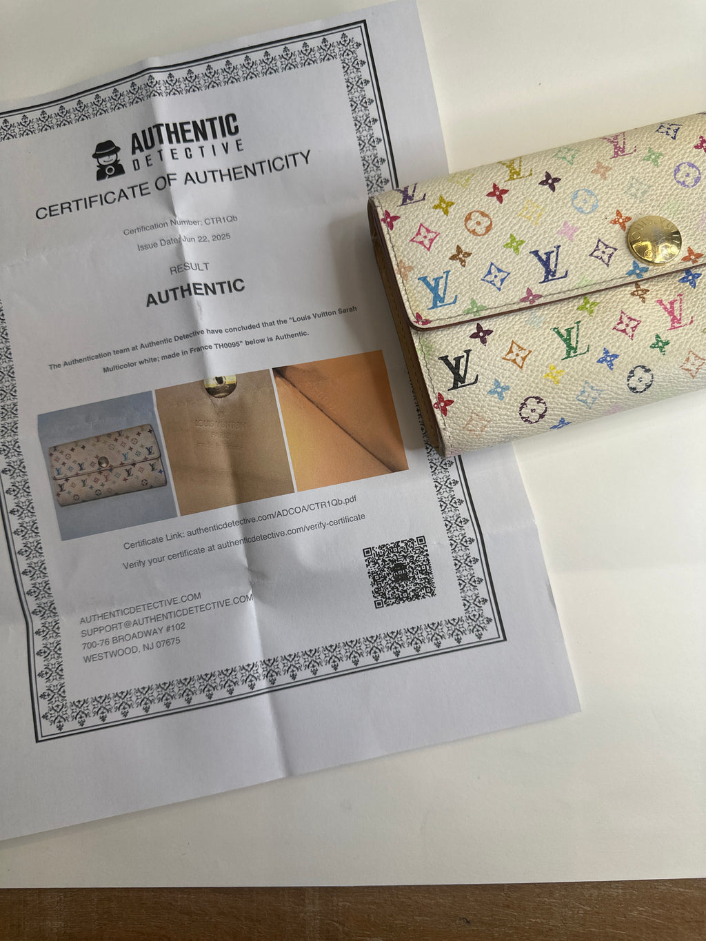 Vintage Louis Vuitton Sarah Multicolor Wallet – Includes Certificate of Authenticity (COA)
