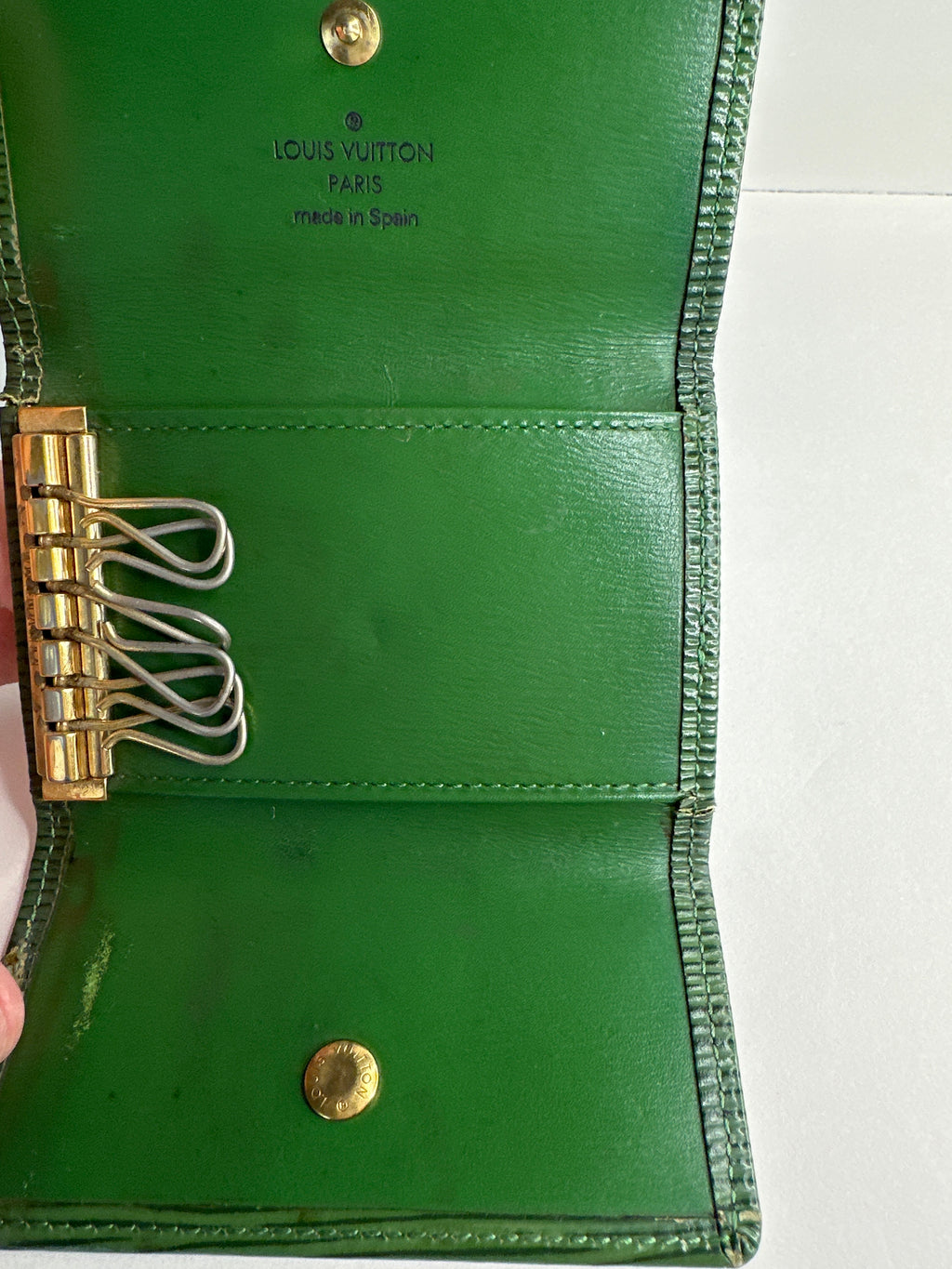 Vintage Louis Vuitton Green Epi 6 Key Card Holder