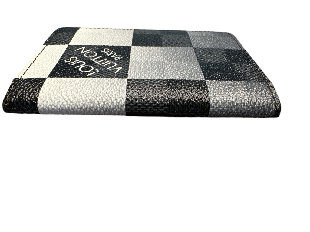 Louis Vuitton Damier Graphite Giant White Monogram Logo Pocket Organizer Wallet