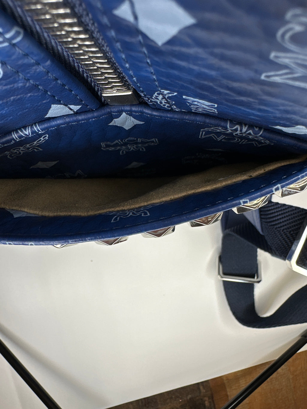 MCM Stark Side Studs Backpack In Visetos