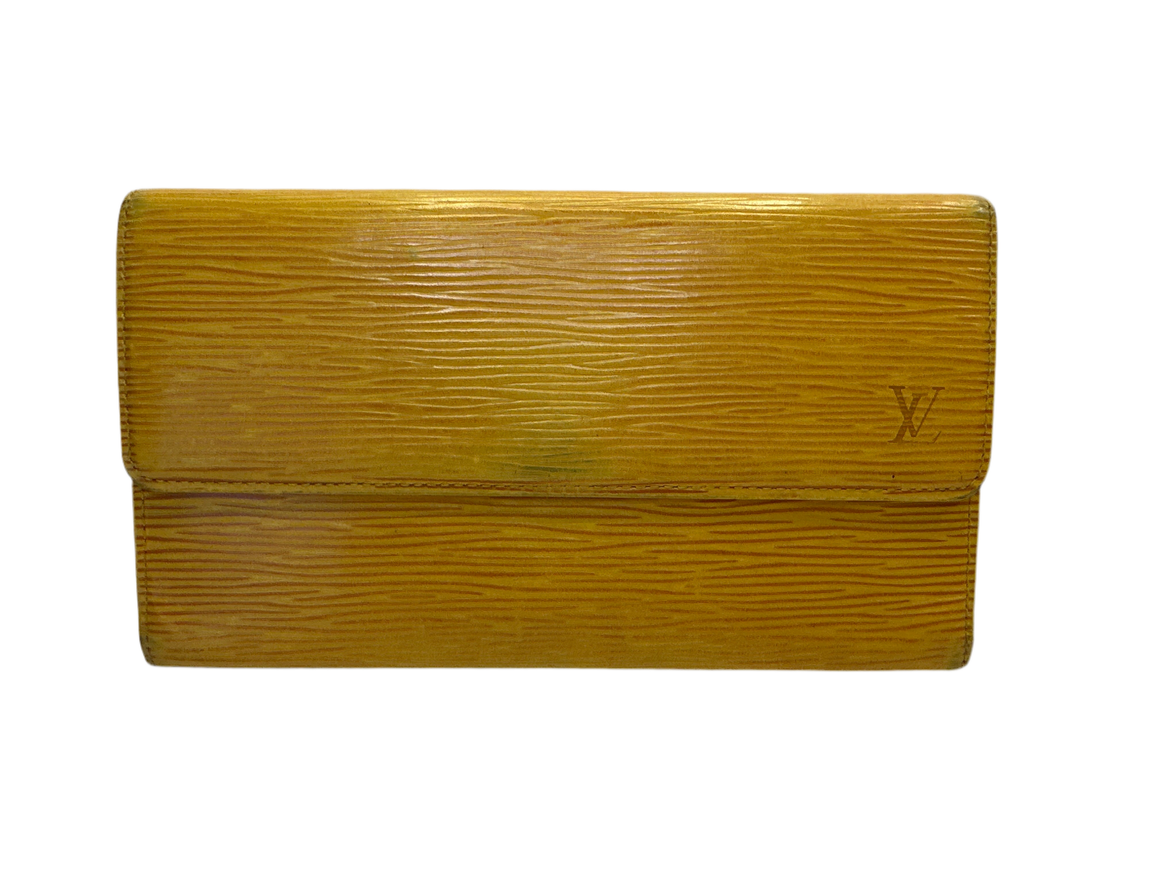 LOUIS VUITTON Wallet Yellow Epi Porte Tresor International Trifold