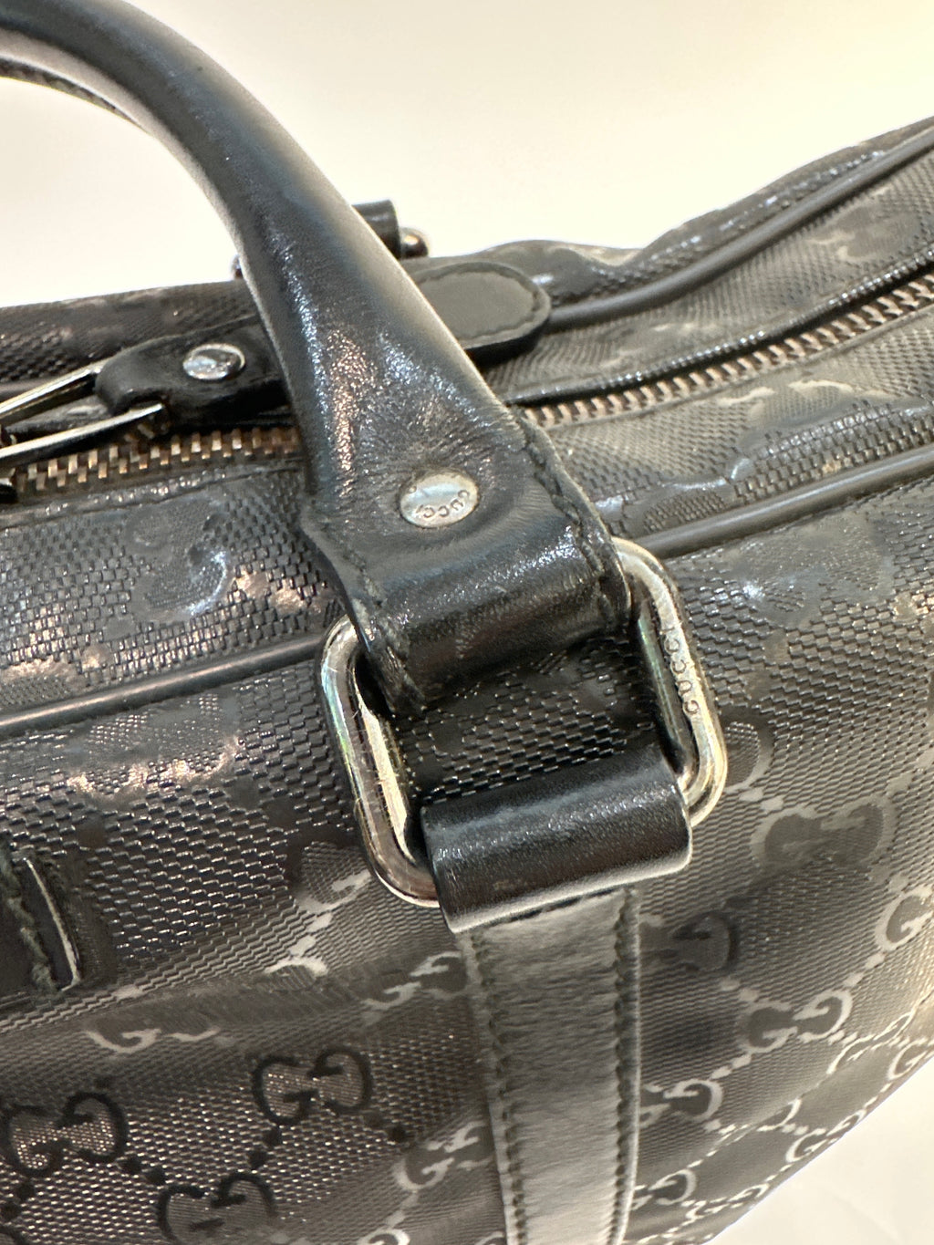 Gucci Embossed GG Briefcase Black PVC business Laptop bag