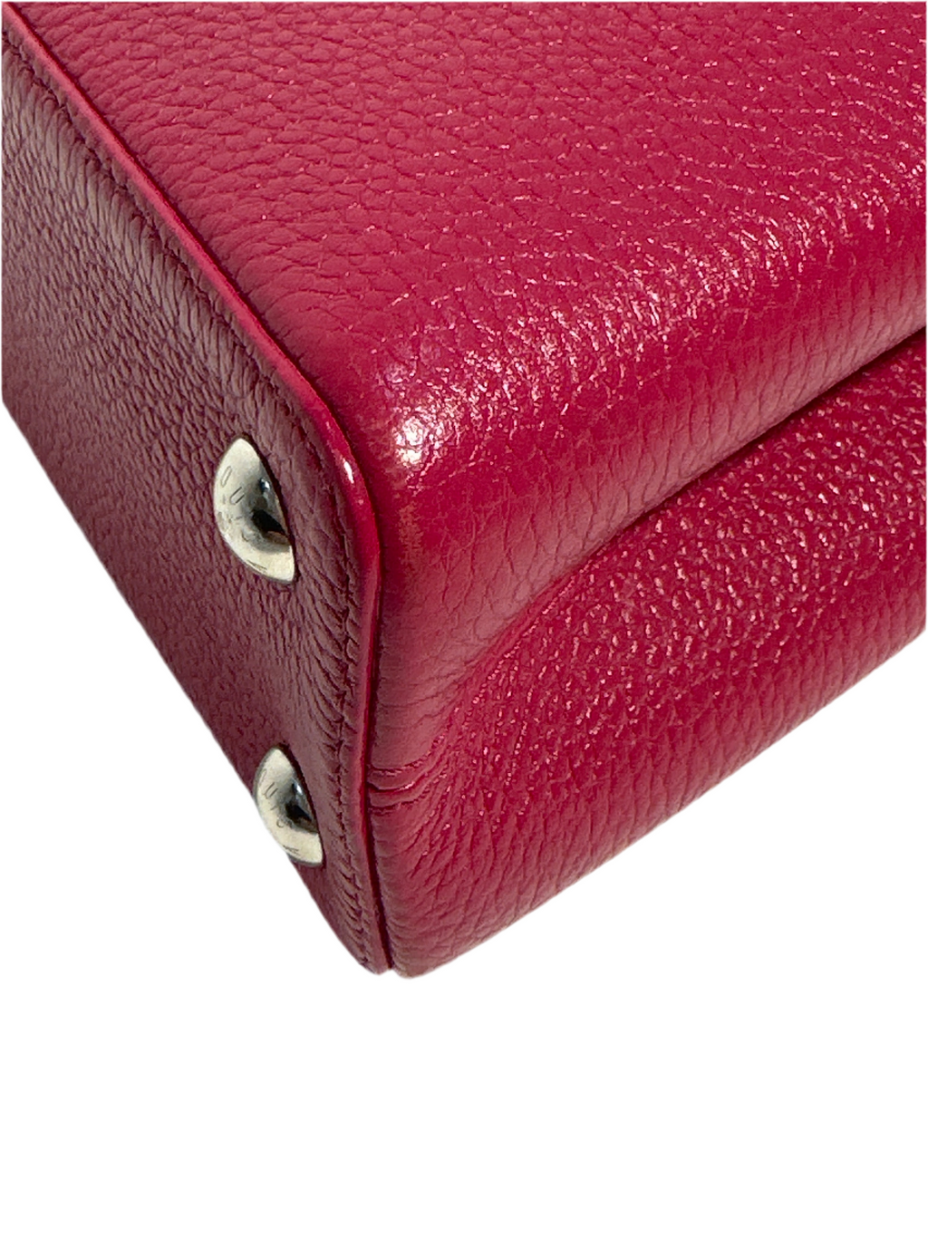 Louis Vuitton Taurillon Lace Croquets Capucines BB Groseille