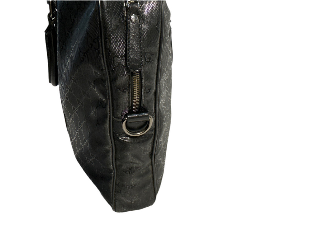 Gucci Embossed GG Briefcase Black PVC business Laptop bag