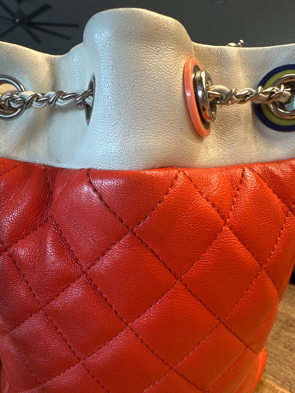 Chanel Cuba Color Chain Bucket Bag with COA