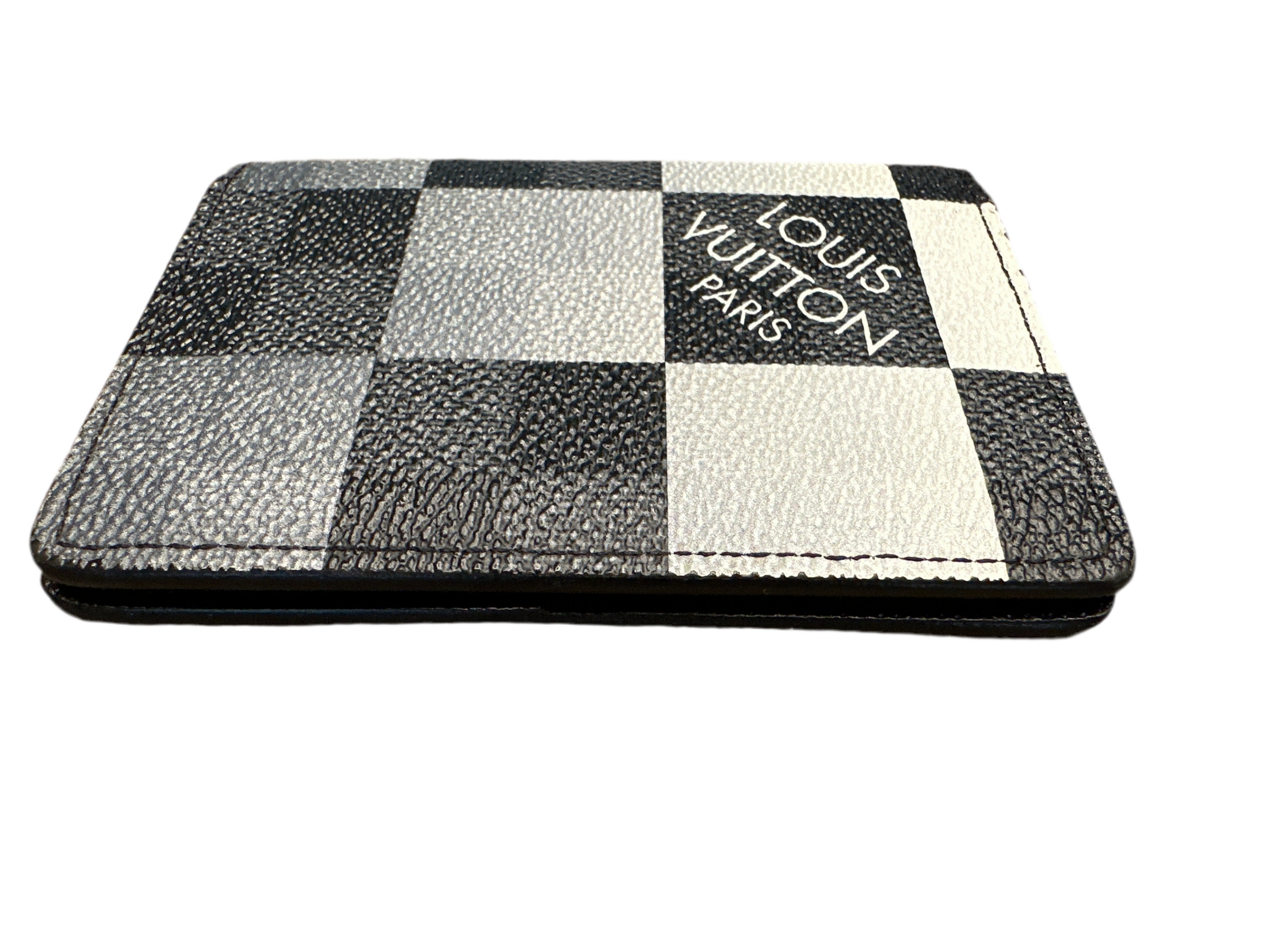 Louis Vuitton Damier Graphite Giant White Monogram Logo Pocket Organizer Wallet