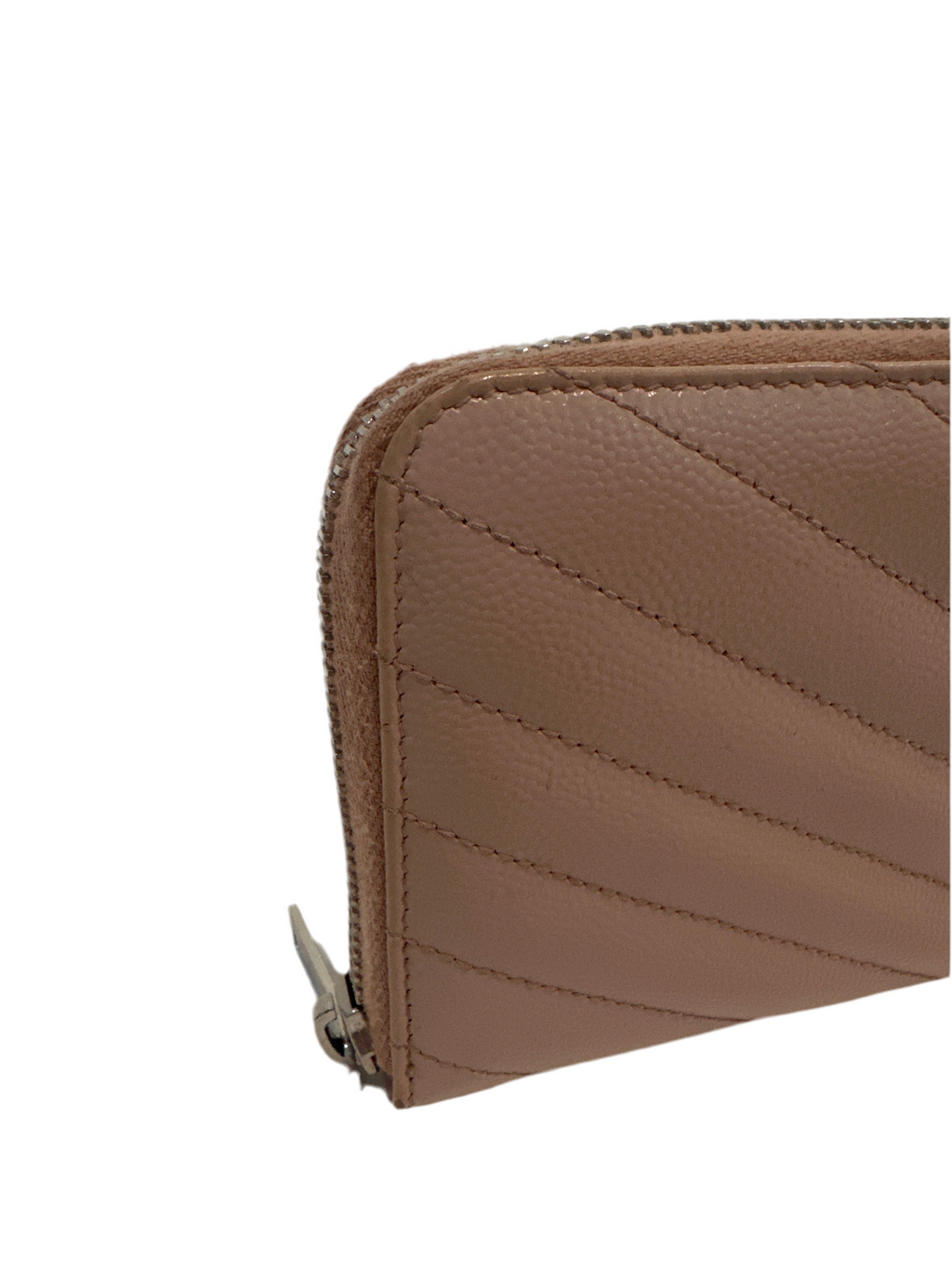 YSL Zip Around Wallet Pink Beige