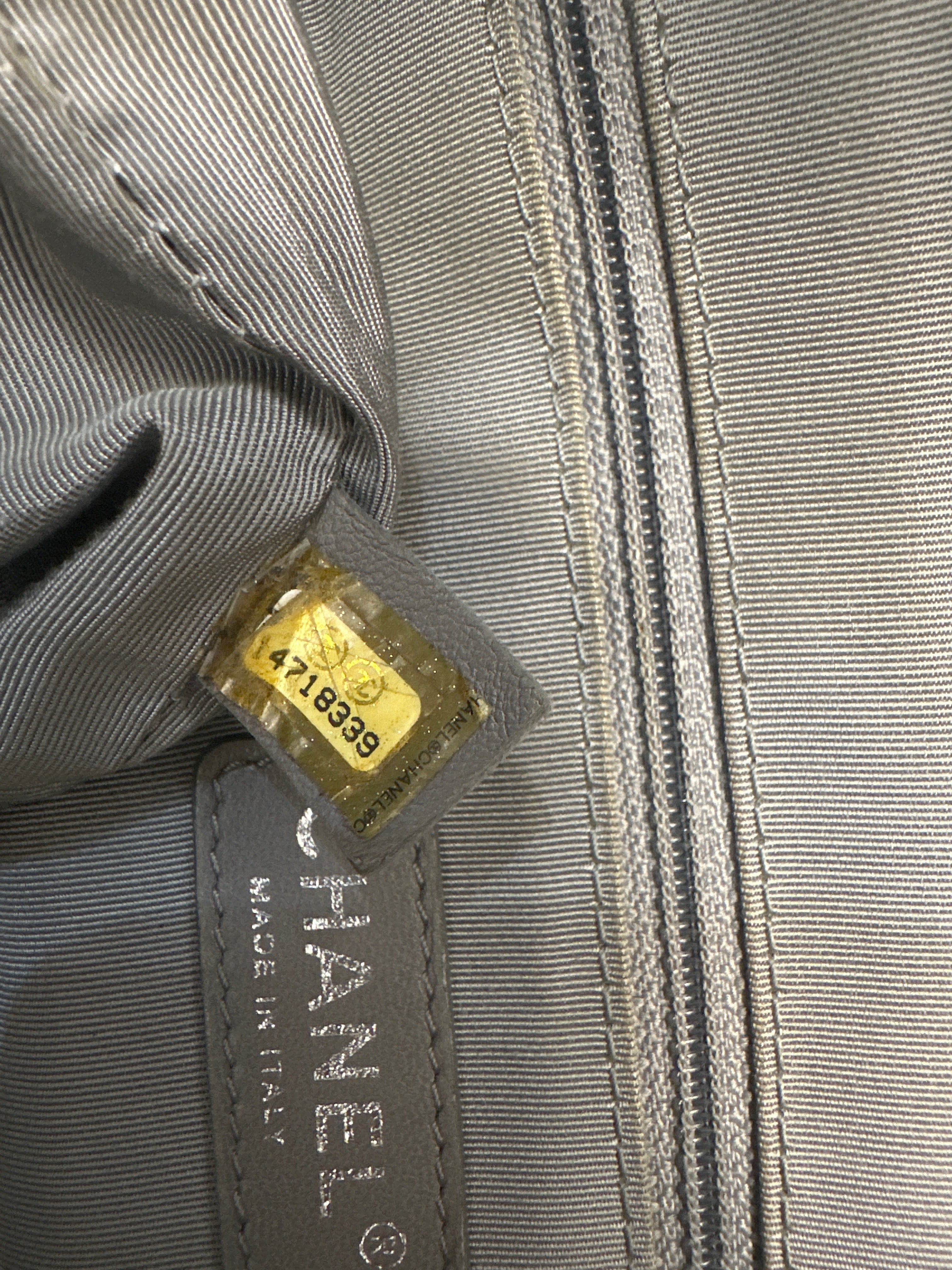 Chanel Tweed On Stitch Bubble Bowling Bag Quilted Nylon Large