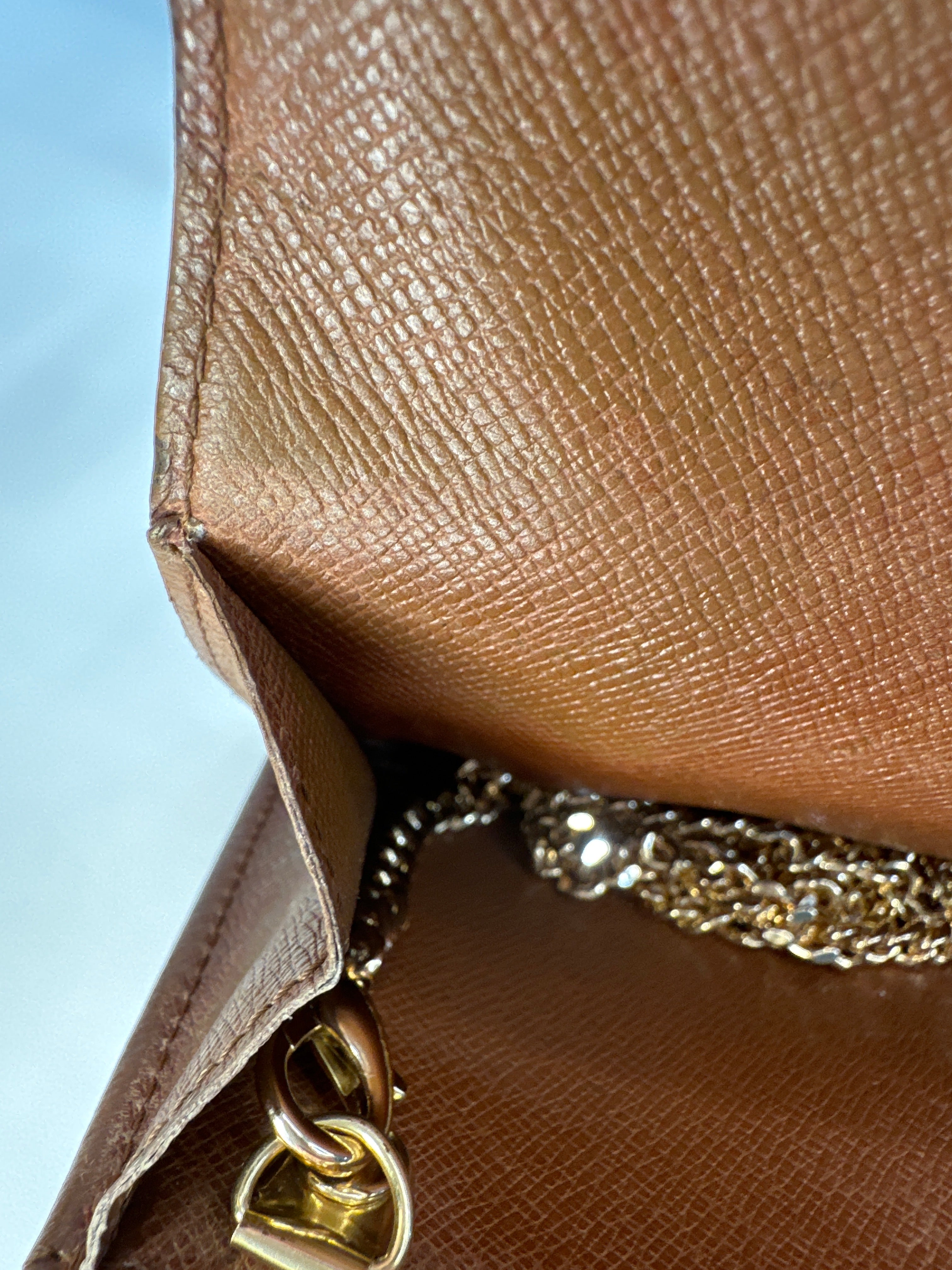 Vintage Louis Vuitton Logo LV Trifold Wallet Large Monogram Brown Authentic