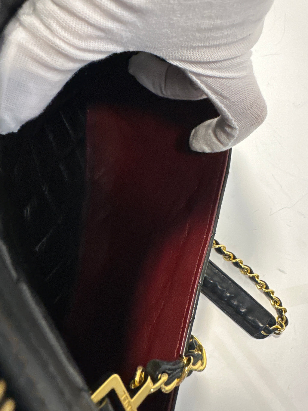 Chanel Vintage Lambskin Chain Camera Bag with COA, dust bag and card