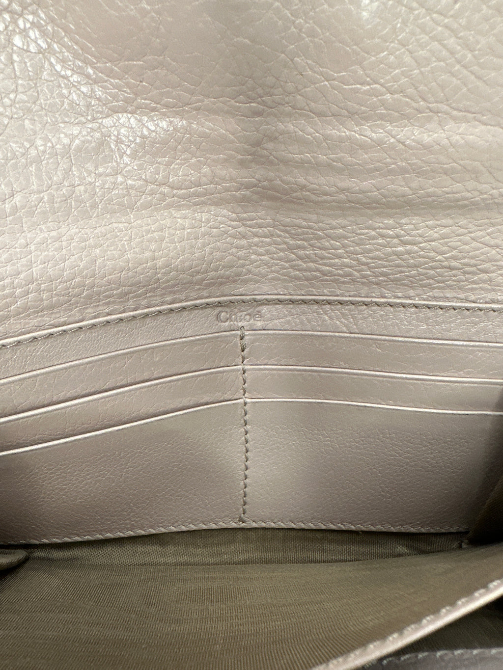 Chloé Taupe Snap Bow Leather Long Wallet