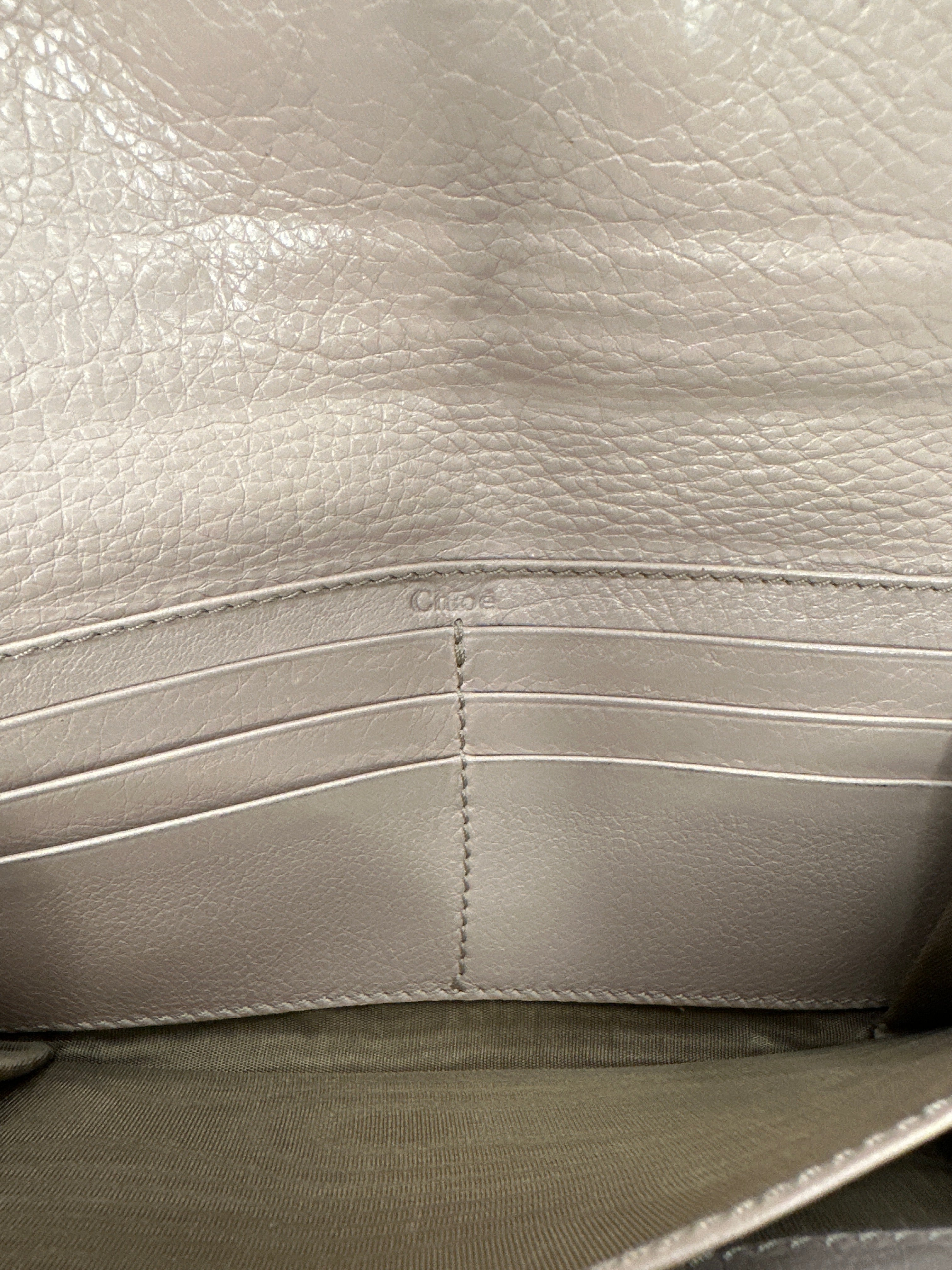 Chloé Taupe Snap Bow Leather Long Wallet