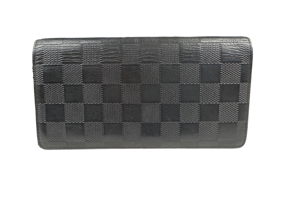 2014 Louis Vuitton Brazza Black Damier Graphite Canvas Long Wallet