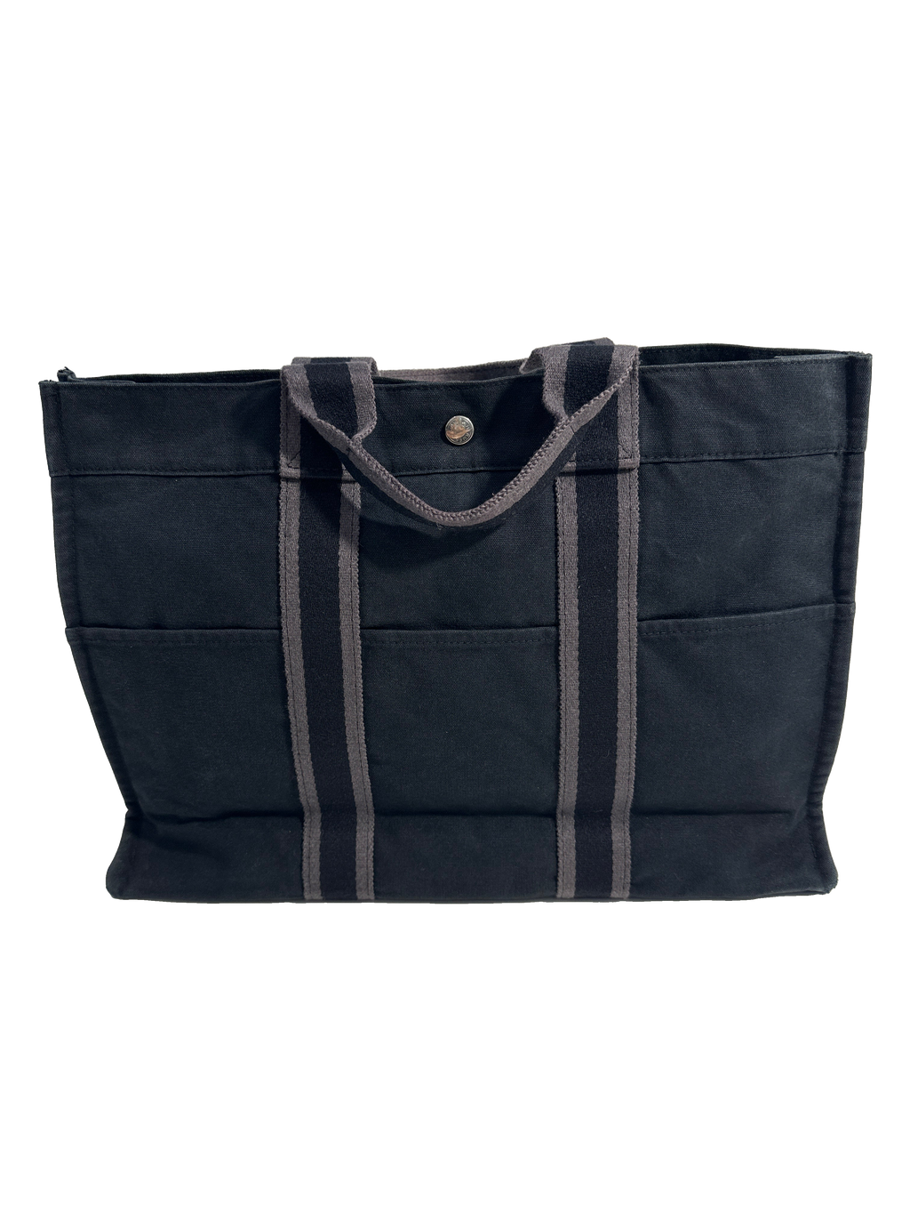 HERMES Canvas Black & Gray Tote