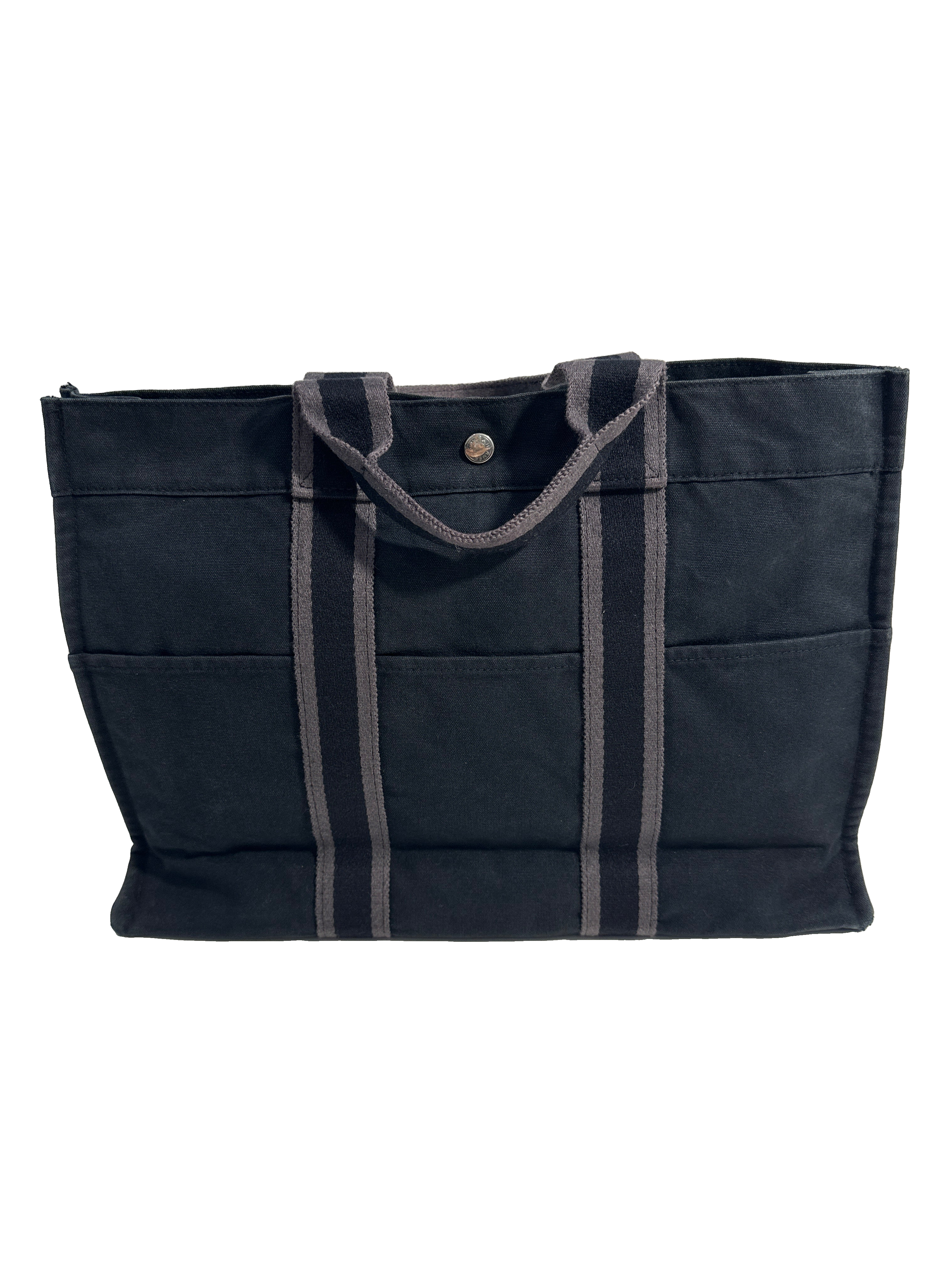 HERMES Canvas Black & Gray Tote