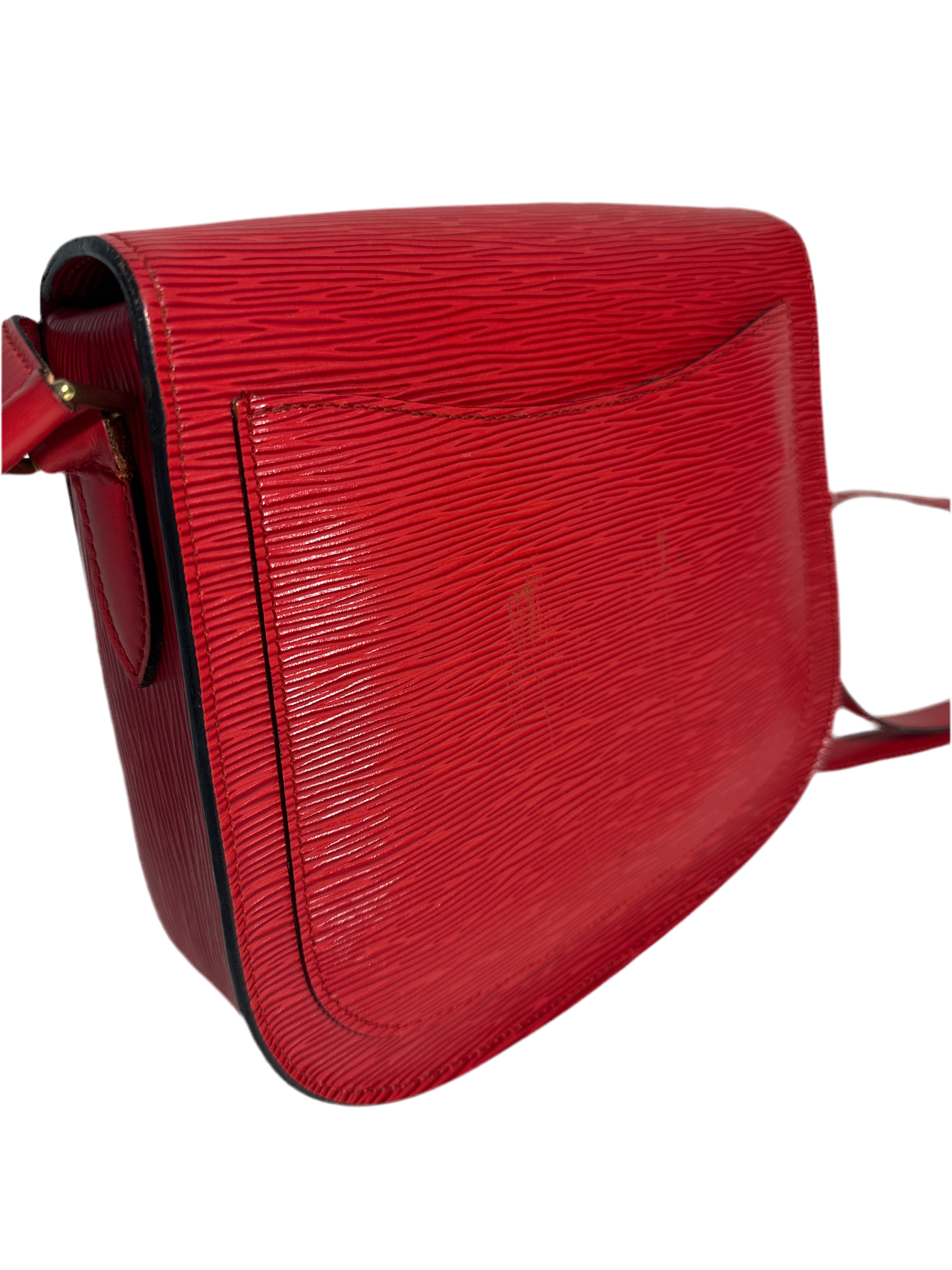 Vintage Louis Vuitton Epi Saint Cloud Shoulder Bag Red with COA