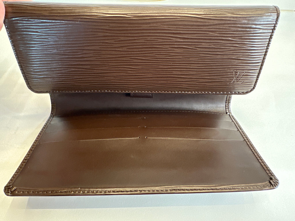 Vintage Louis Vuitton Rare Color Way MOKA Epi Leather Trifold Wallet