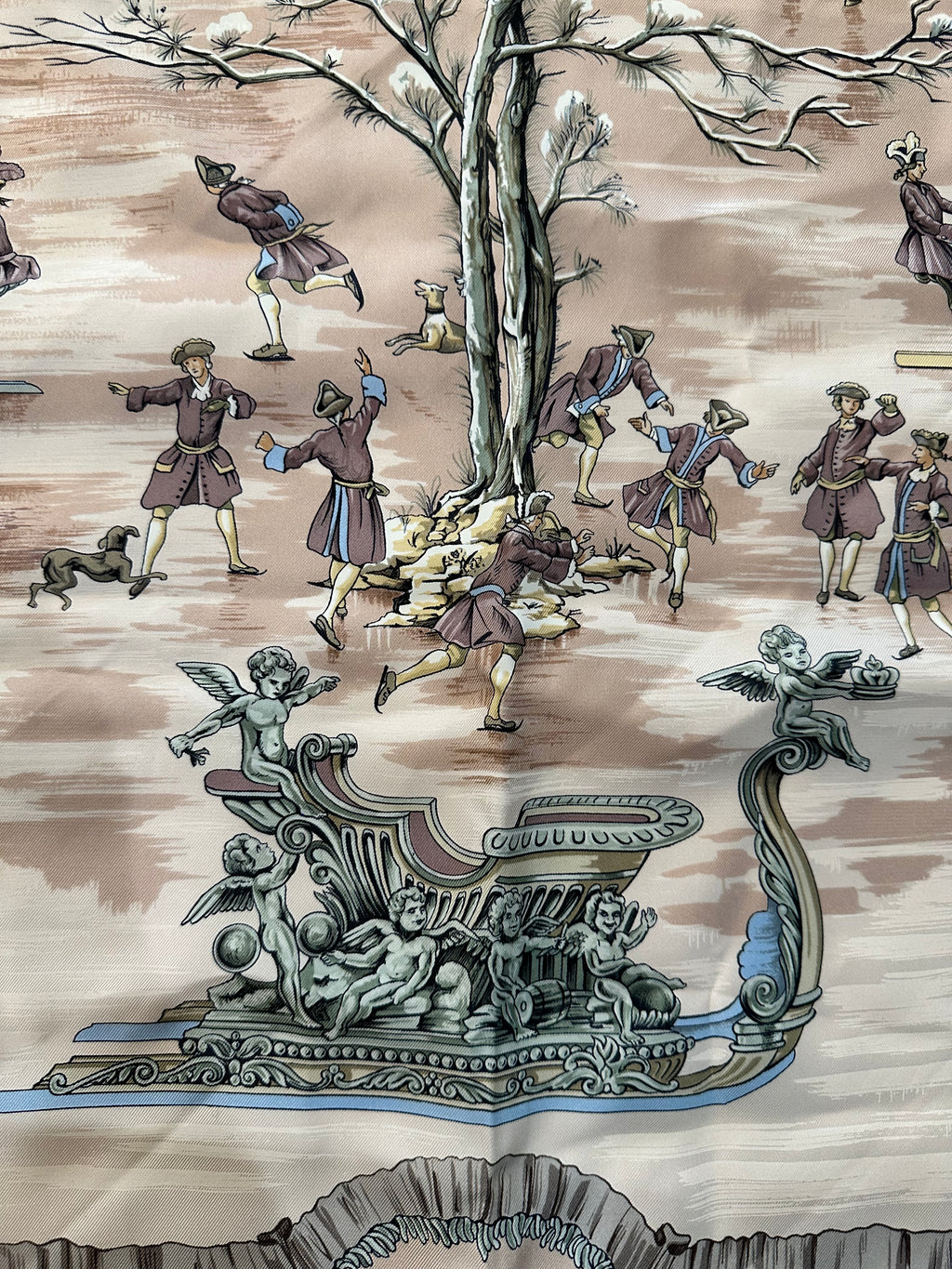 Vintage Hermes Traineaux et Glisades scarf