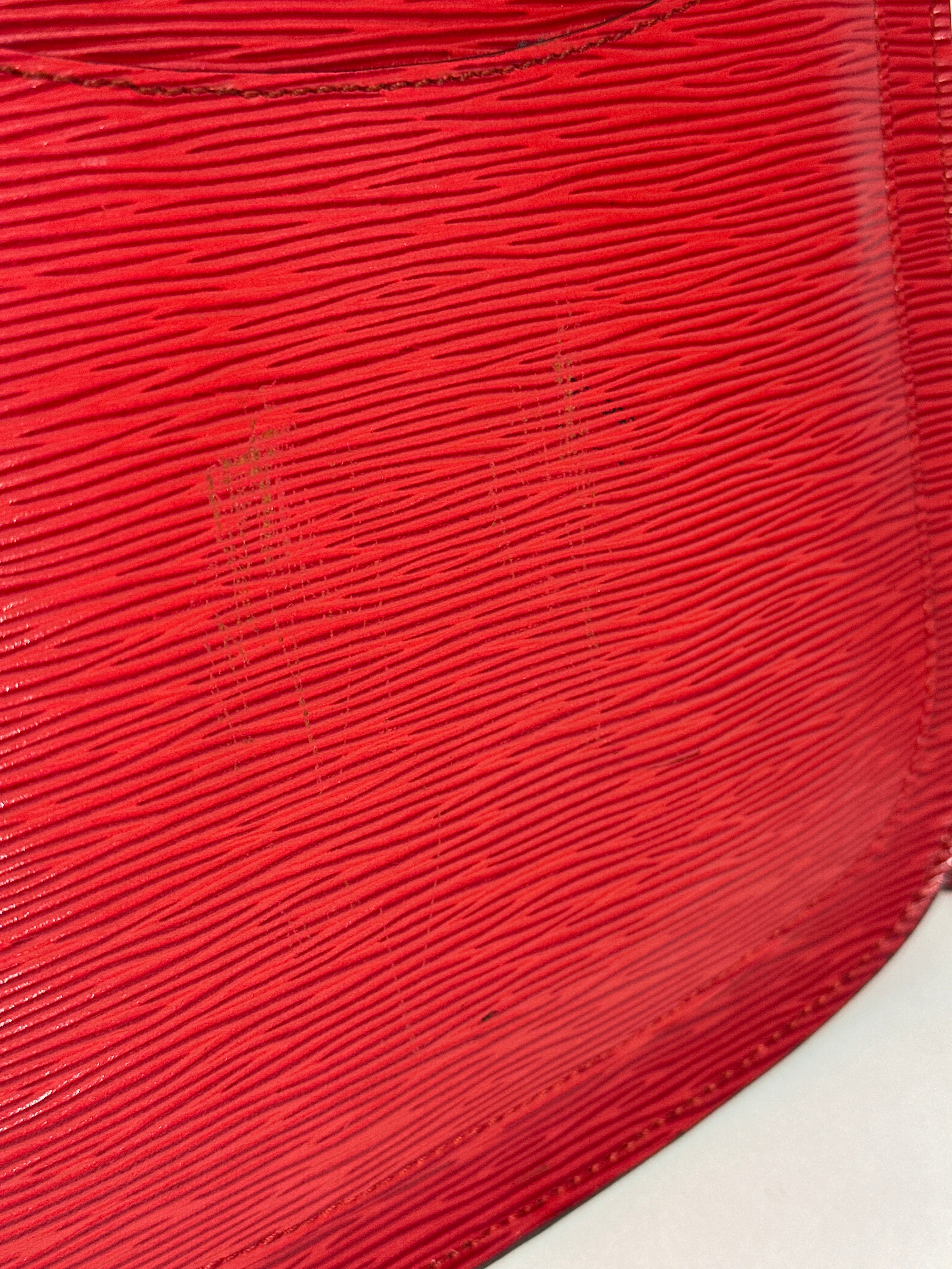 Vintage Louis Vuitton Epi Saint Cloud Shoulder Bag Red with COA