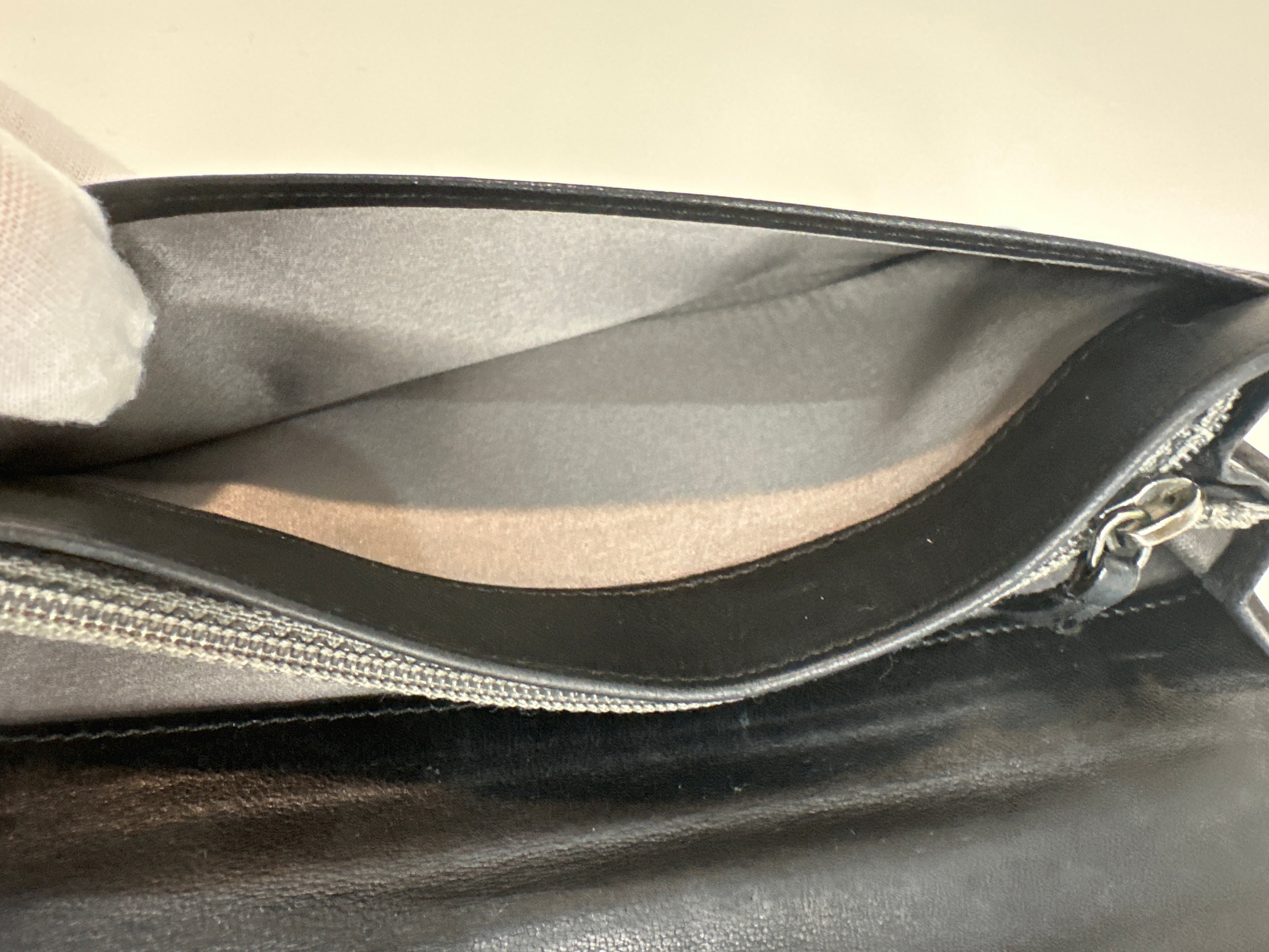 CHANEL Camellia CC Logo Lambskin Leather Zip Around Long Wallet black