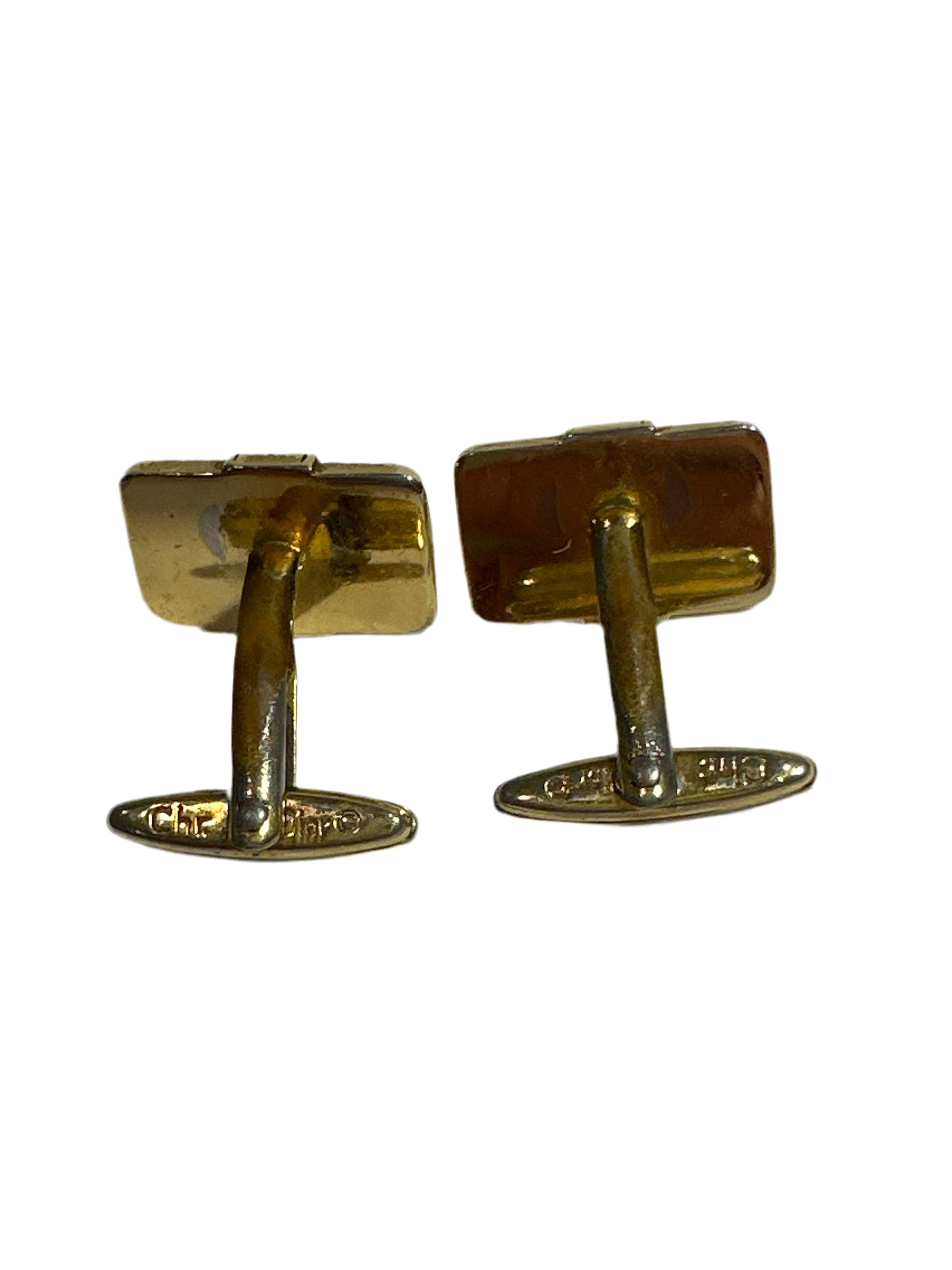 Vintage Christian Dior Gold Tone Cufflinks