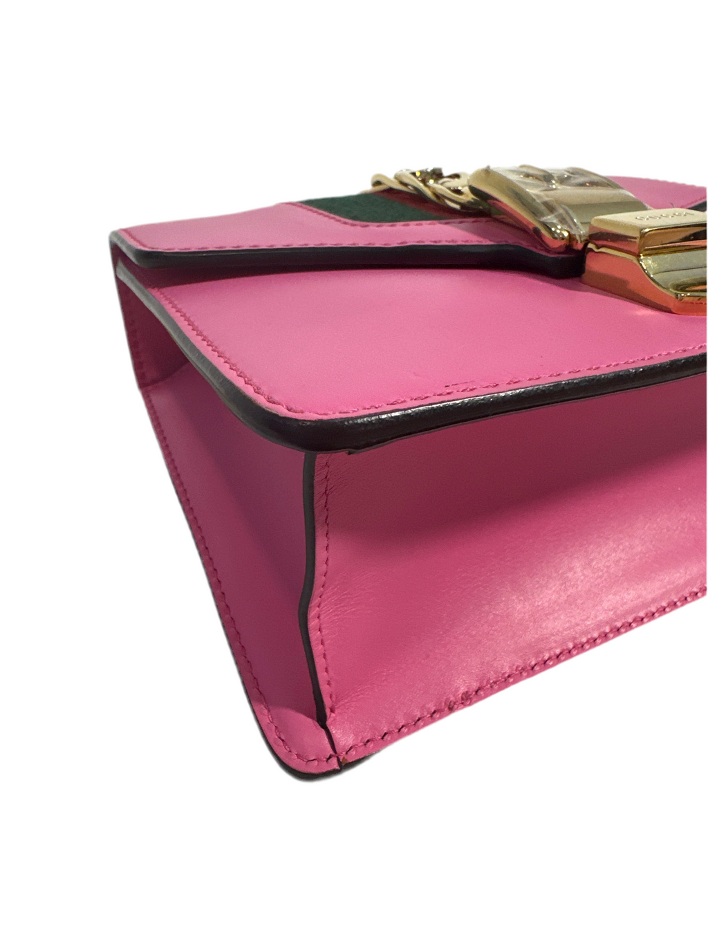 Gucci Pink Leather Mini Sylvie Chain Shoulder Bag