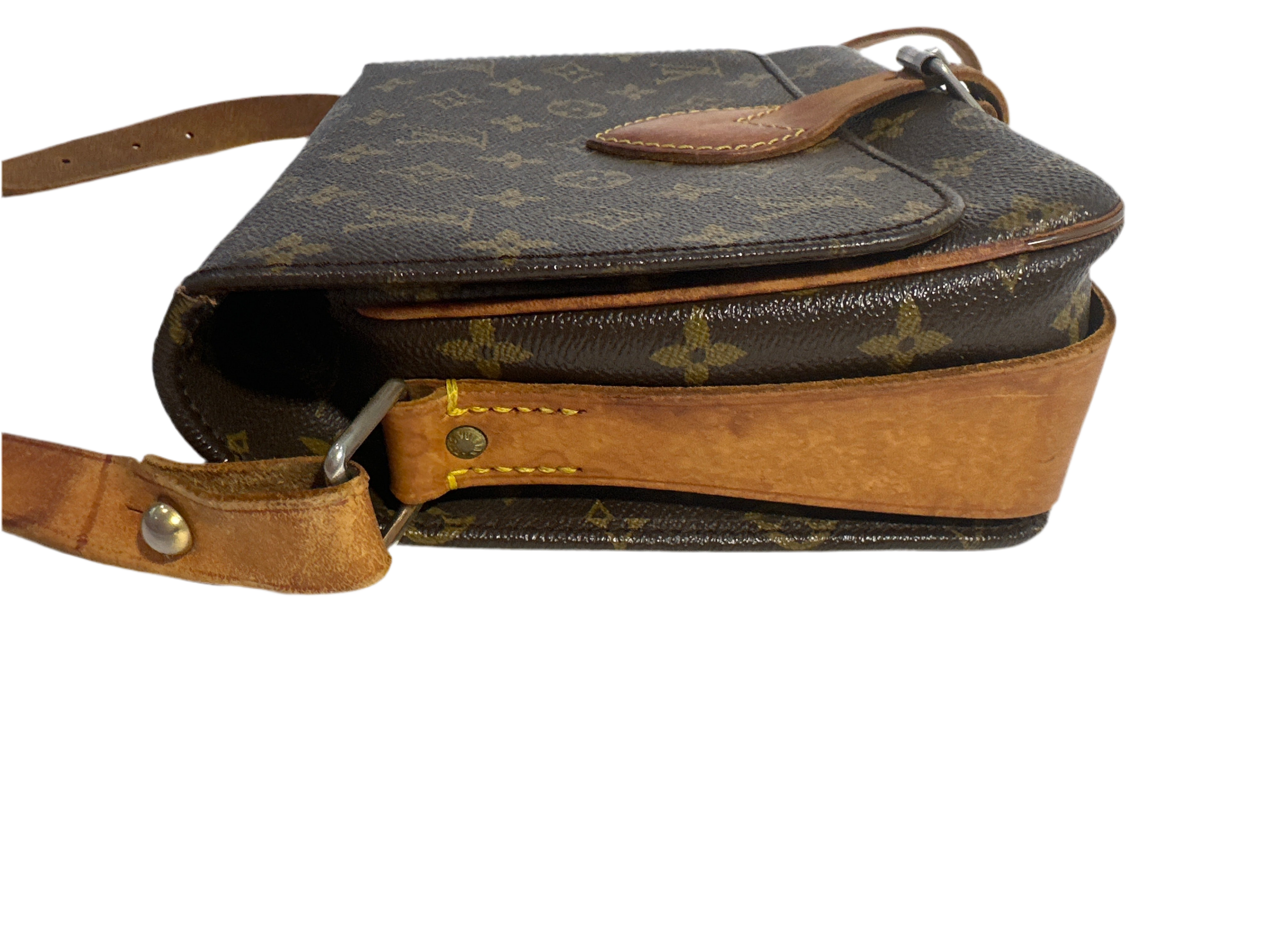 Vintage LOUIS VUITTON Cartouchiere MM Shoulder Bag Monogram Leather Brown- project bag