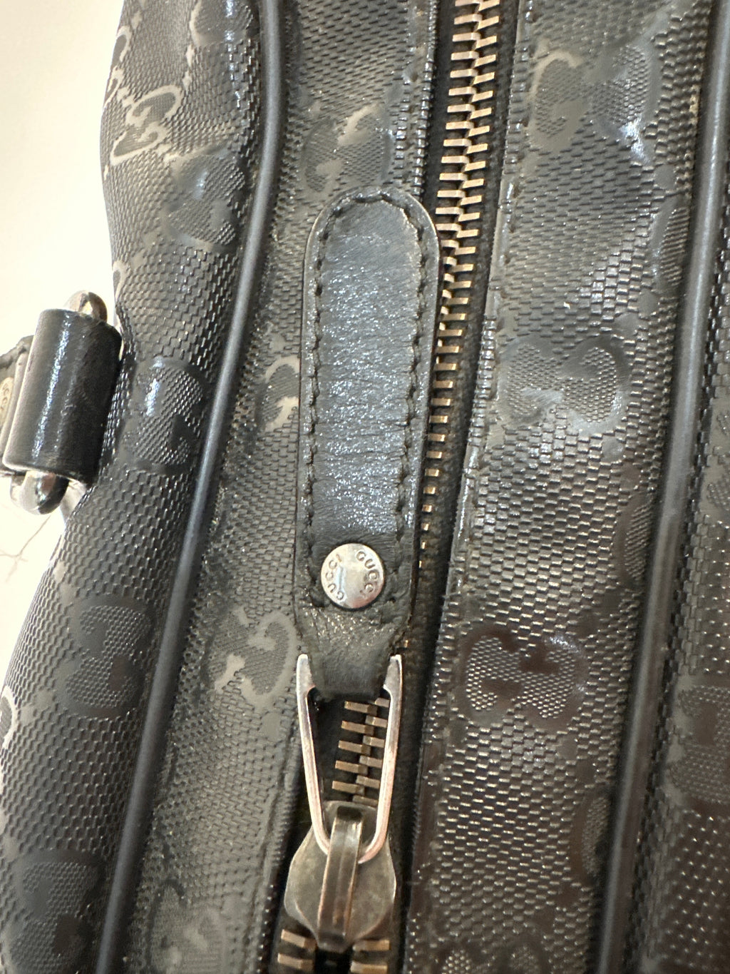 Gucci Embossed GG Briefcase Black PVC business Laptop bag