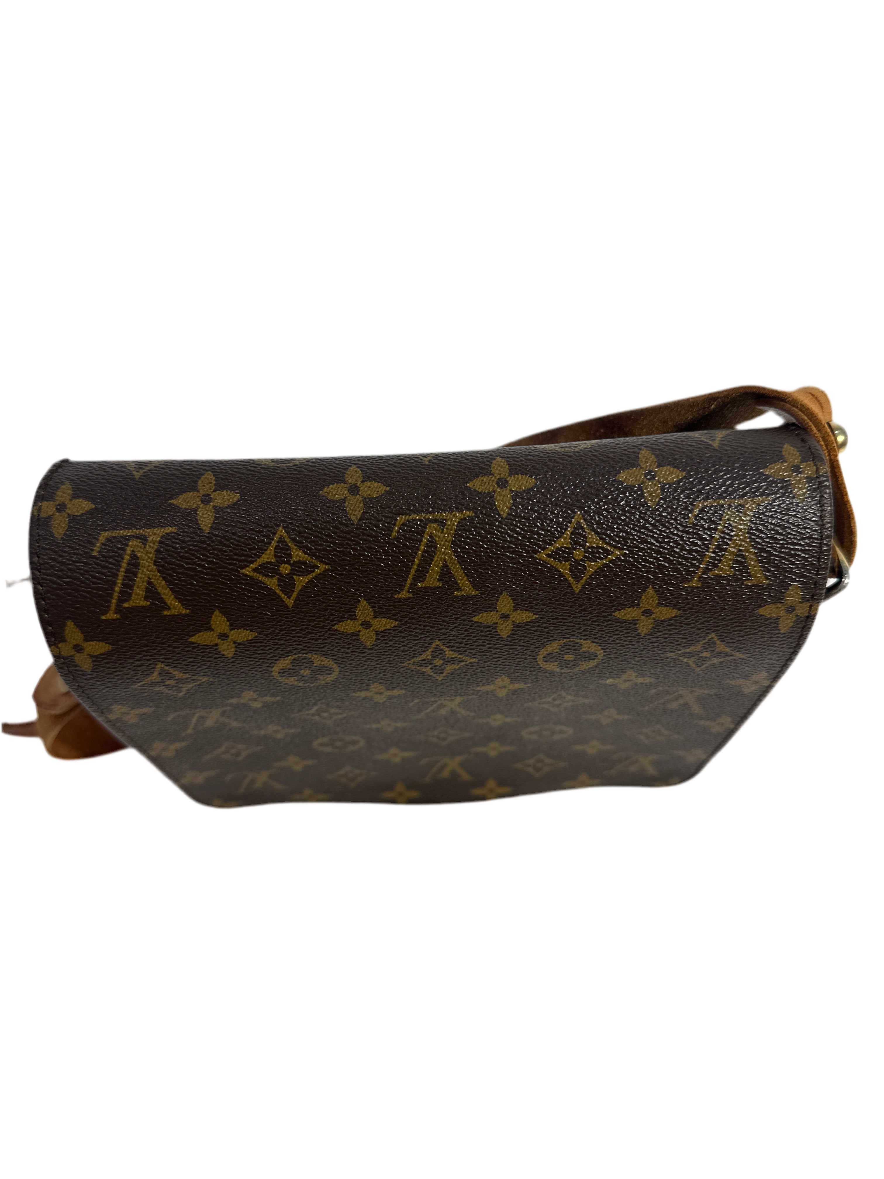 Vintage LOUIS VUITTON Cartouchiere MM Shoulder Bag Monogram Leather Brown- project bag