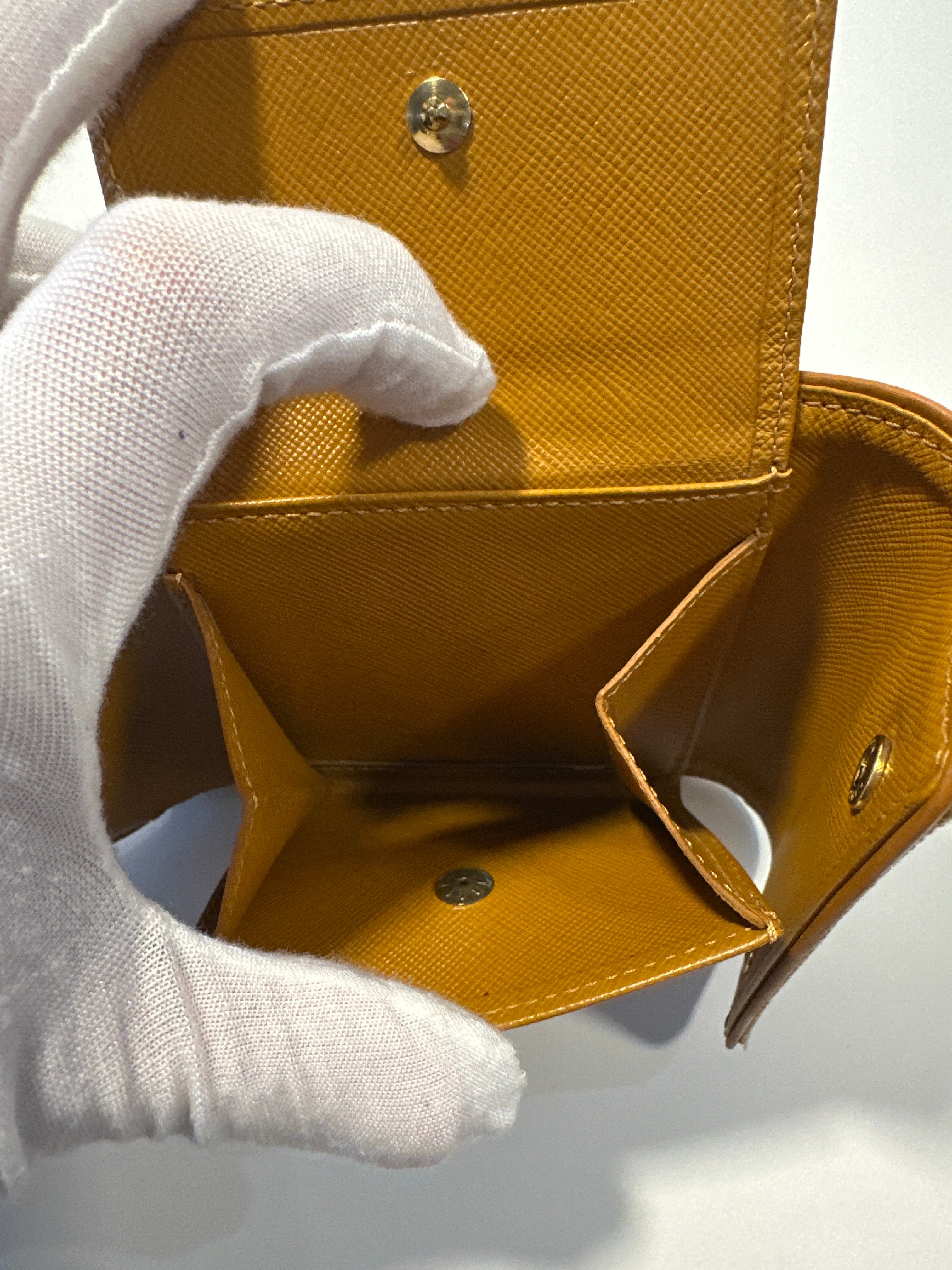 Vintage Louis Vuitton Monogram Tri-Fold Wallet Canvas Leather Beige