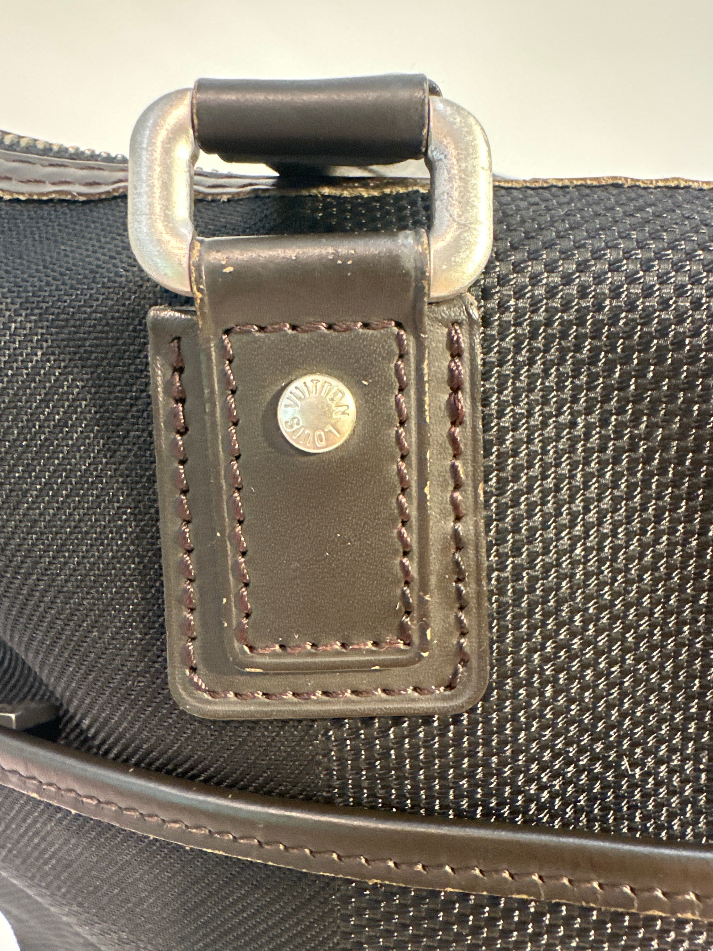 Louis Vuitton Cougar Damier Jean Tote Bag Black Brown with COA