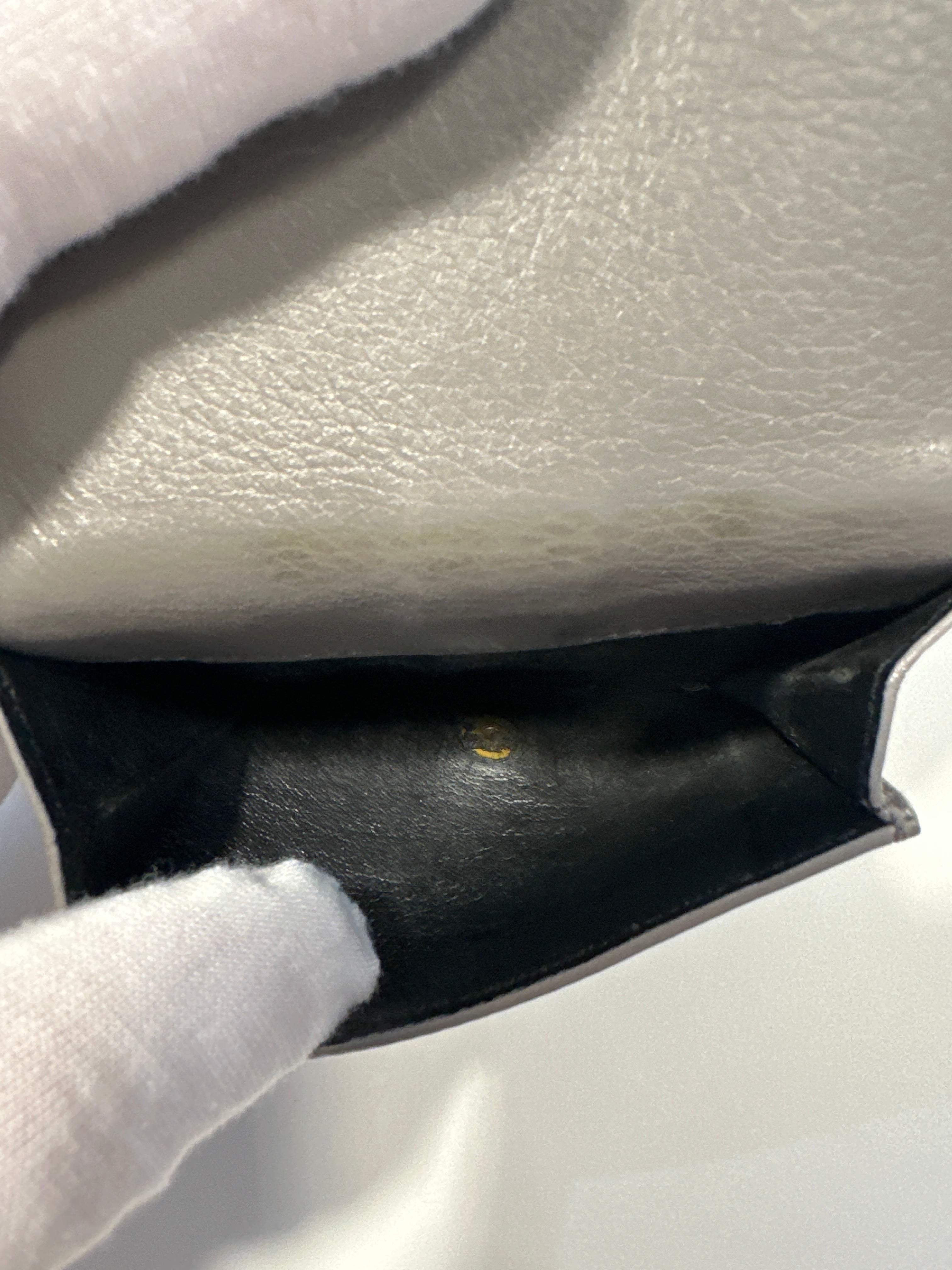 YSL tri-fold wallet with paperwork, box and dust bag.