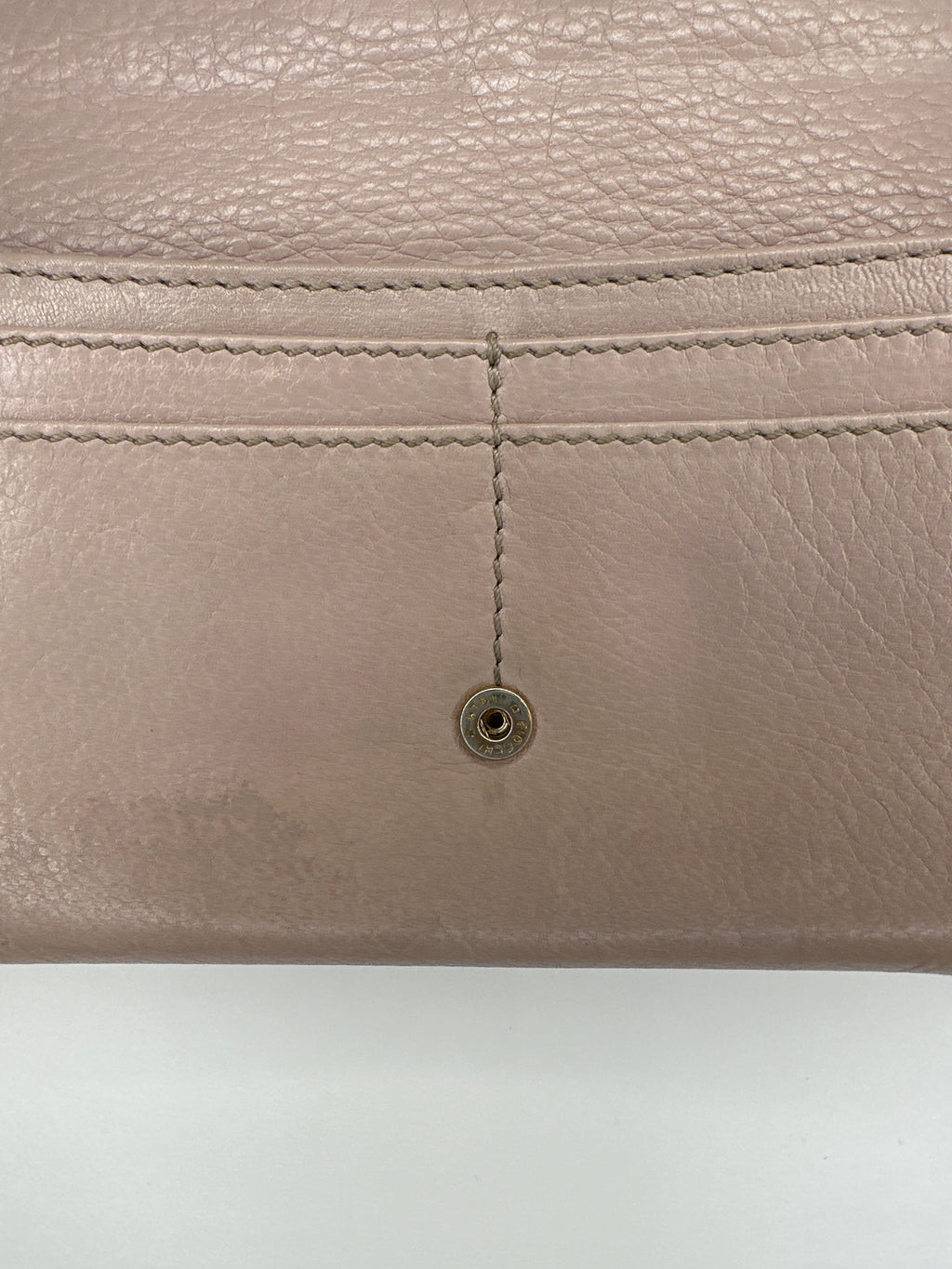 Chloé Taupe Snap Bow Leather Long Wallet