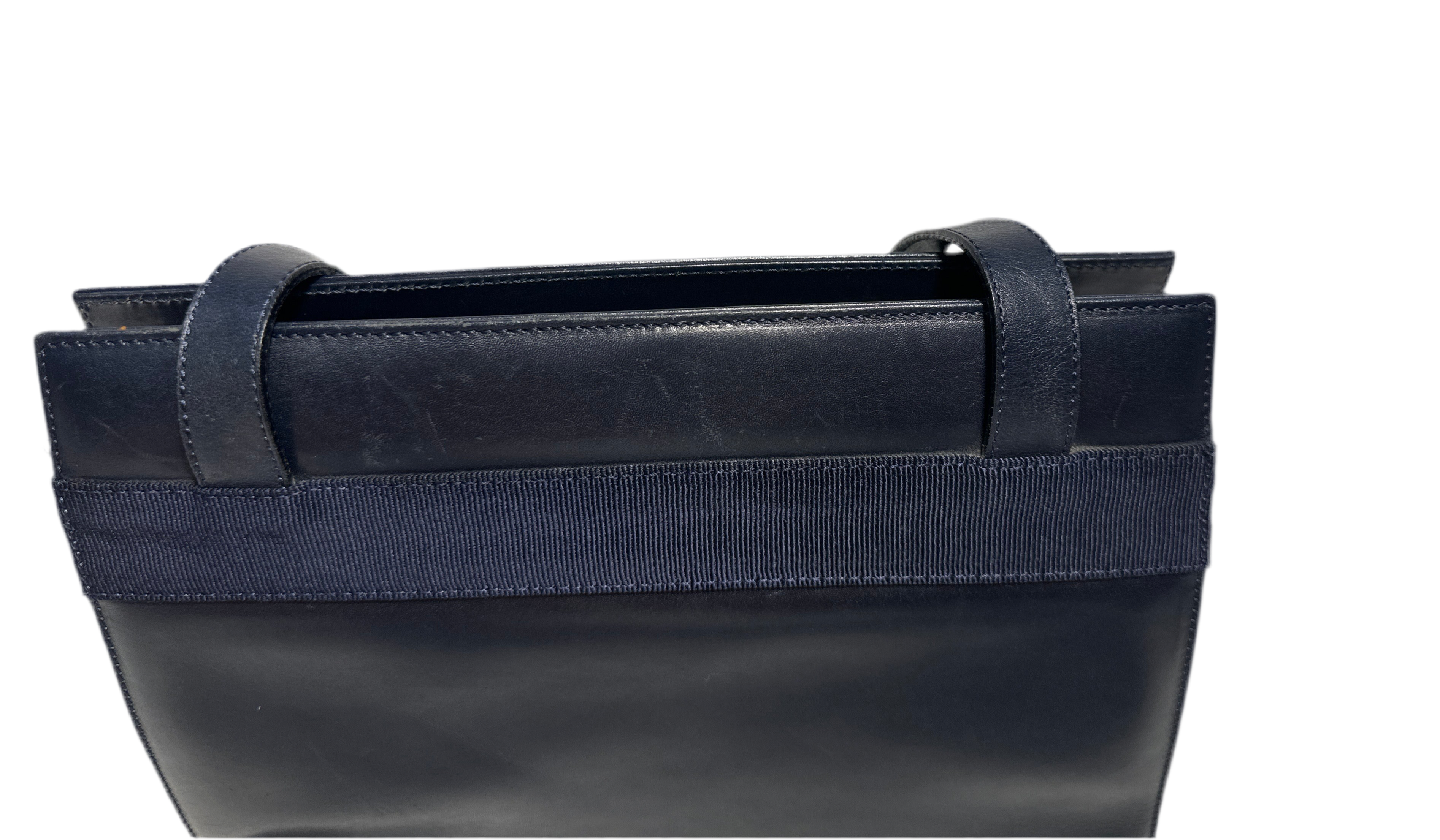 Vintage Salvatore Ferragamo Navy Blue Vala Purse