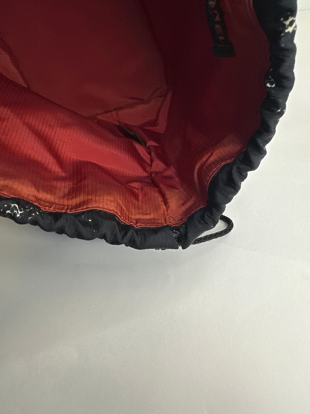 Chanel Black/White Quilted Print Nylon Travel Line Drawstring Pouch