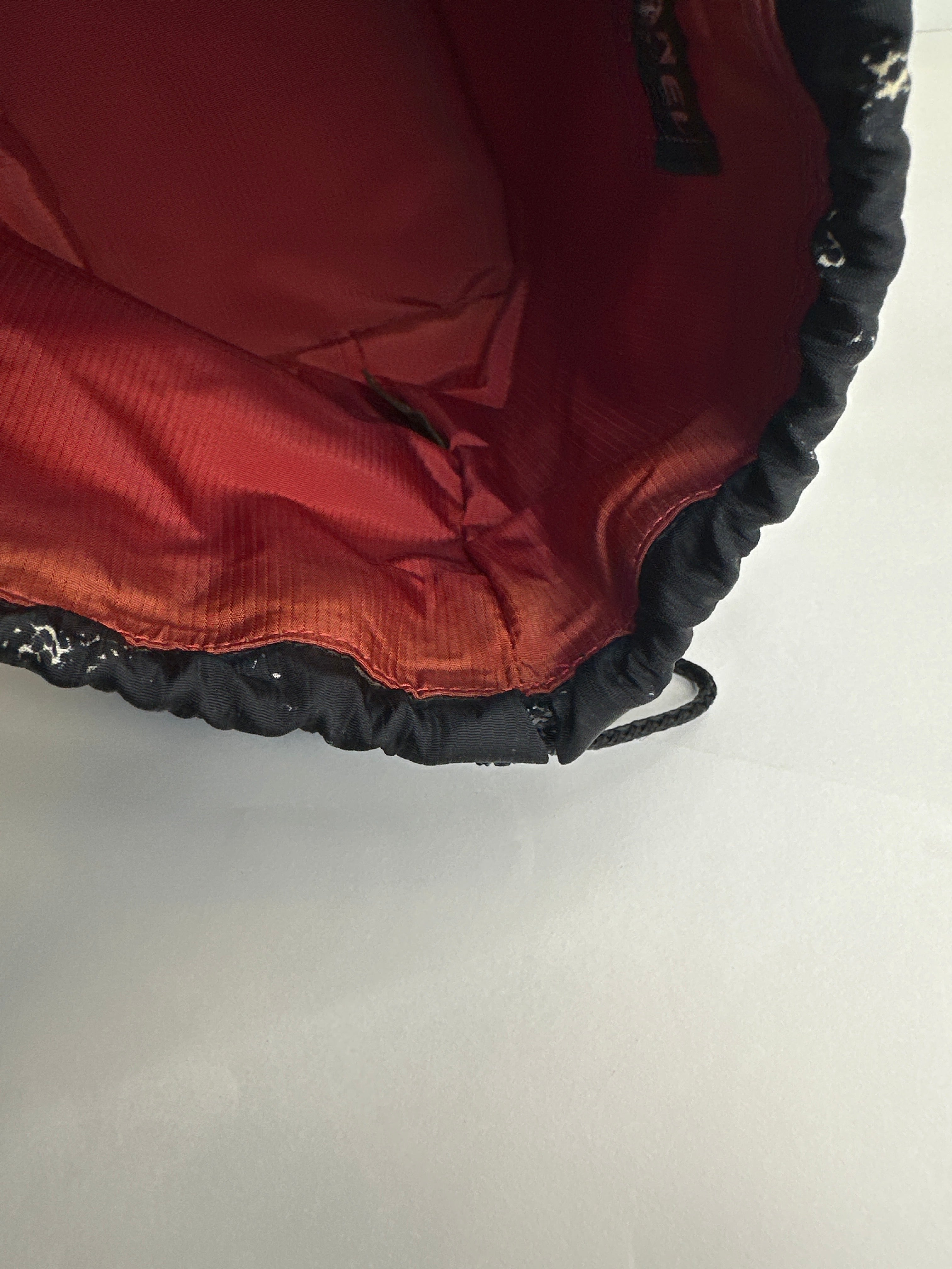 Chanel Black/White Quilted Print Nylon Travel Line Drawstring Pouch