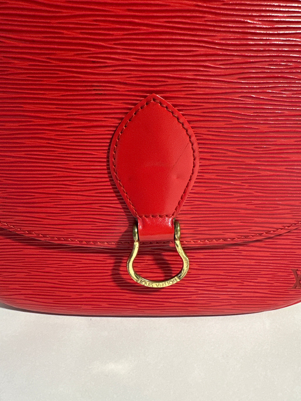 Vintage Louis Vuitton Epi Saint Cloud Shoulder Bag Red with COA