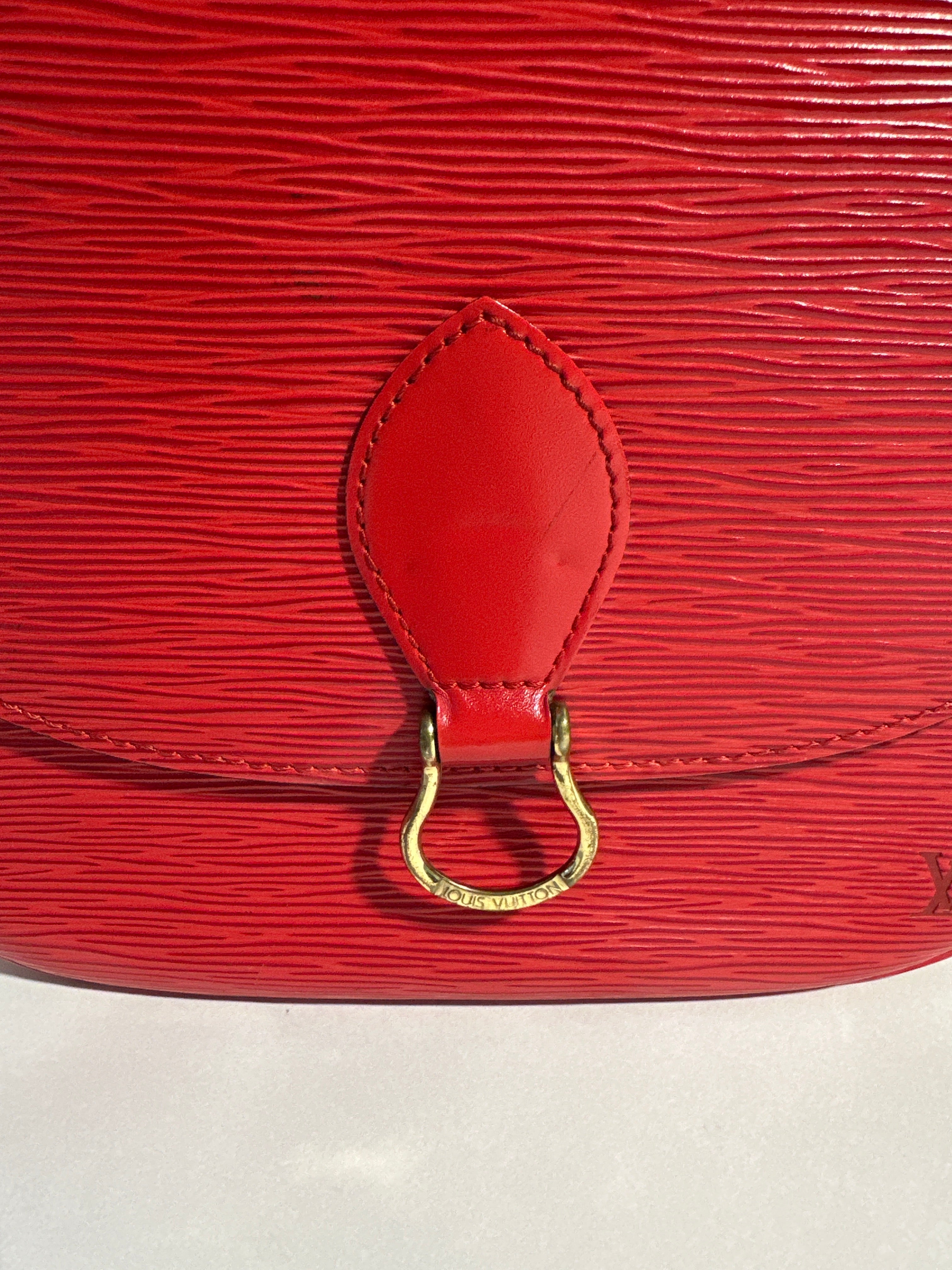 Vintage Louis Vuitton Epi Saint Cloud Shoulder Bag Red with COA