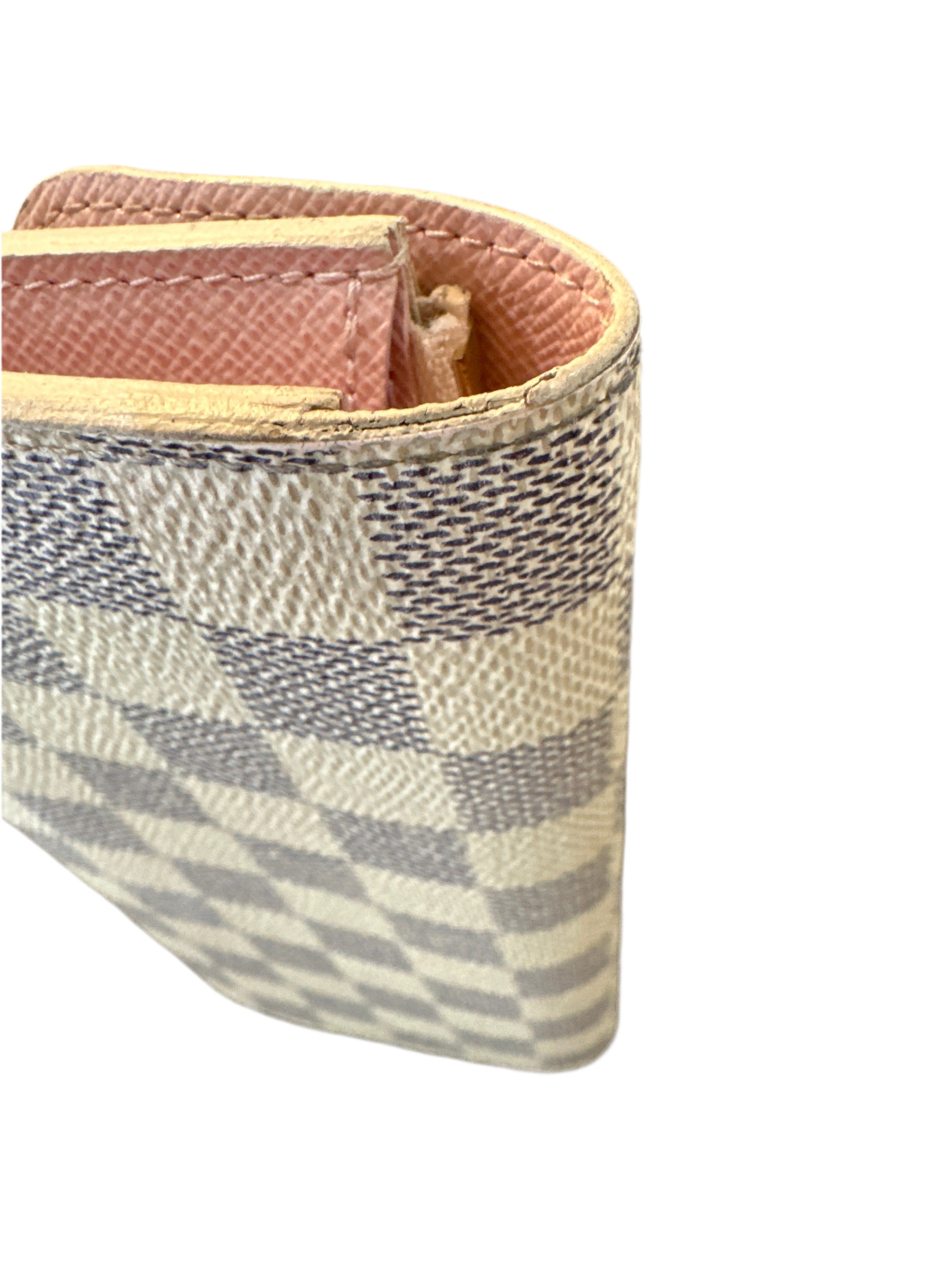 LOUIS VUITTON Emilie Damier Azur Wallet Rose Ballerine