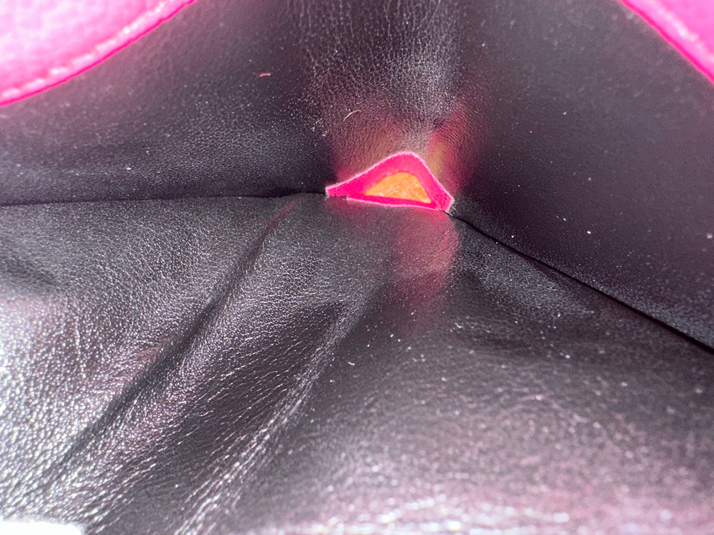 Saint Laurent YSL Round Bi-fold Wallet Pink Leather Women's SAINT LAURENT